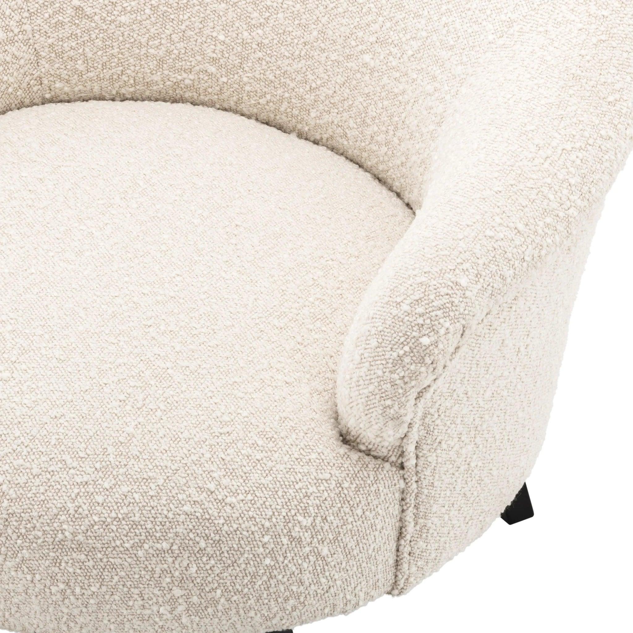 Fotel w tkaninie boucle MORETTI kremowy Eichholtz Eye on Design
