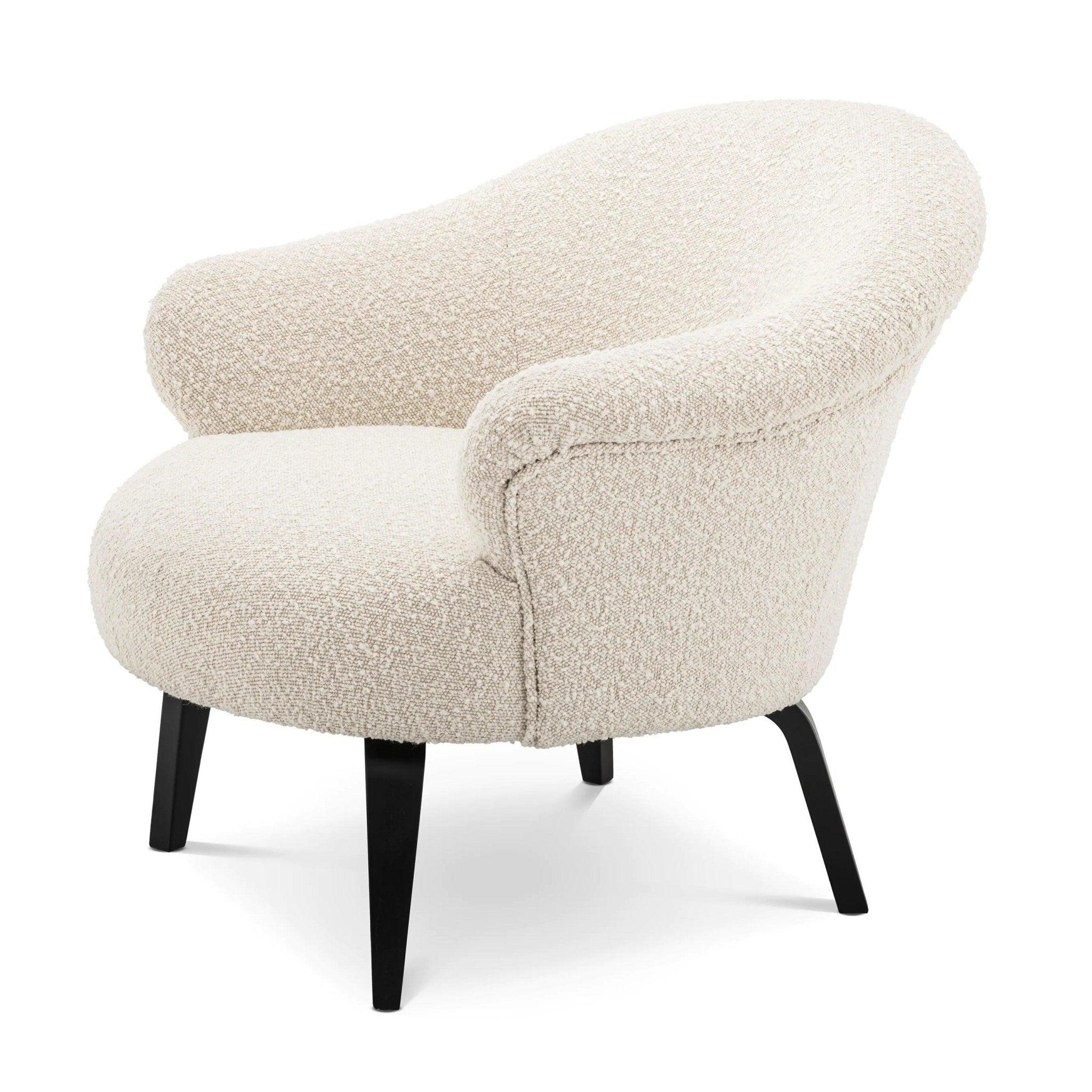 Fotel w tkaninie boucle MORETTI kremowy Eichholtz Eye on Design
