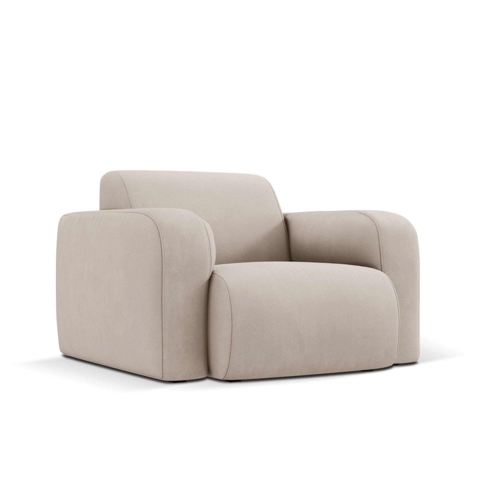 Fotel w tkaninie chenillowej LOLA beżowy Windsor & Co Eye on Design