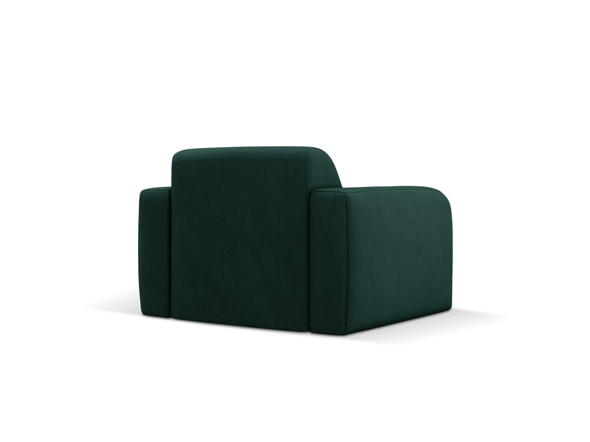Fotel w tkaninie chenillowej LOLA butelkowa zieleń Windsor & Co Eye on Design