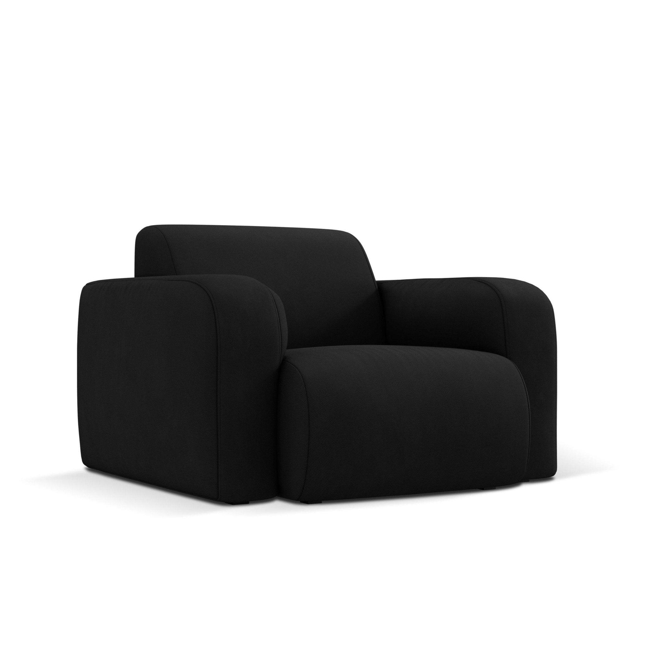 Fotel w tkaninie chenillowej LOLA czarny Windsor & Co Eye on Design