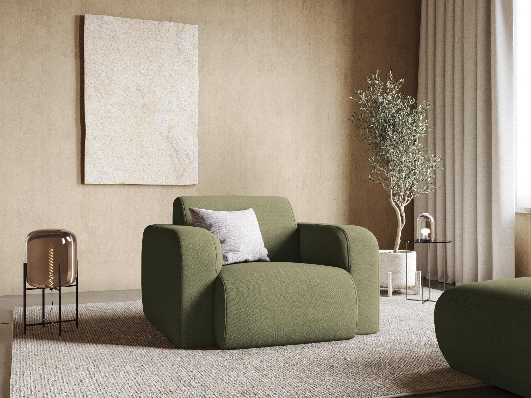 Fotel w tkaninie chenillowej LOLA jasnozielony Windsor & Co Eye on Design