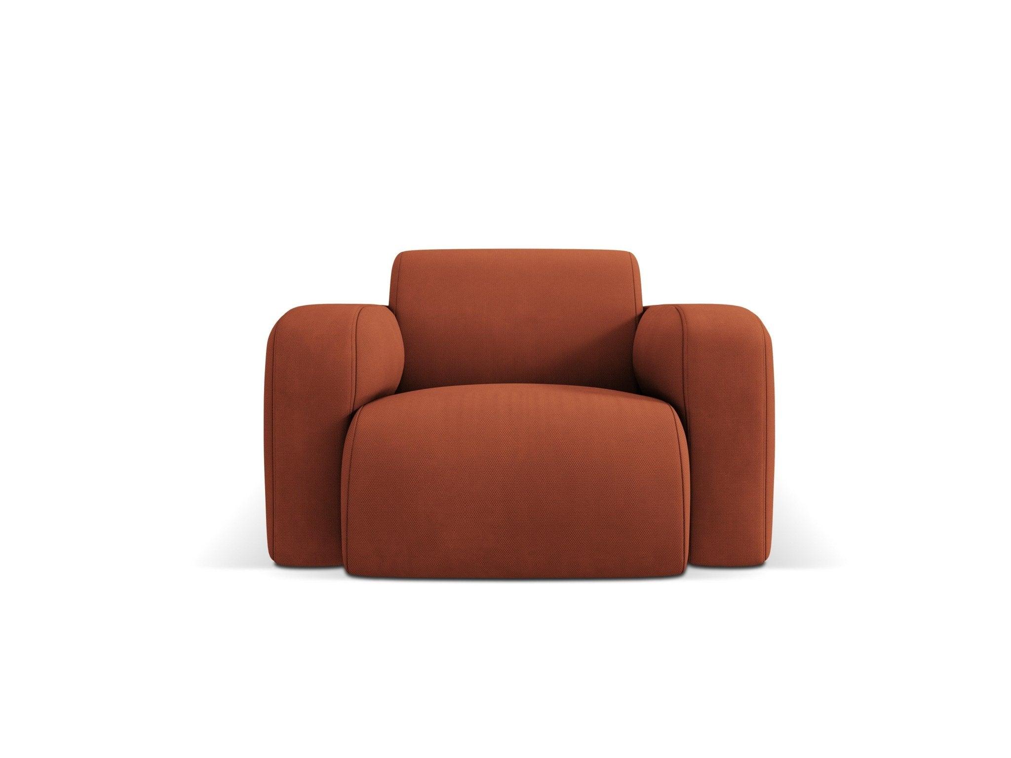 Fotel w tkaninie chenillowej LOLA pomarańczowy Windsor & Co Eye on Design