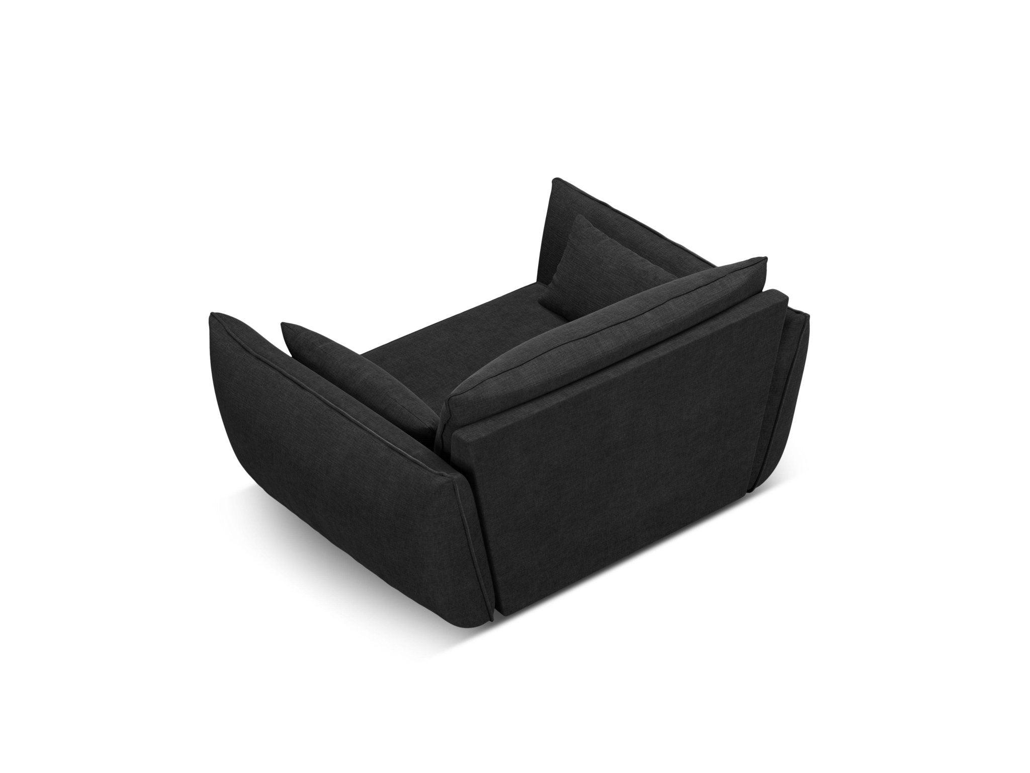 Fotel w tkaninie szenilowej VANDA czarny Mazzini Sofas Eye on Design