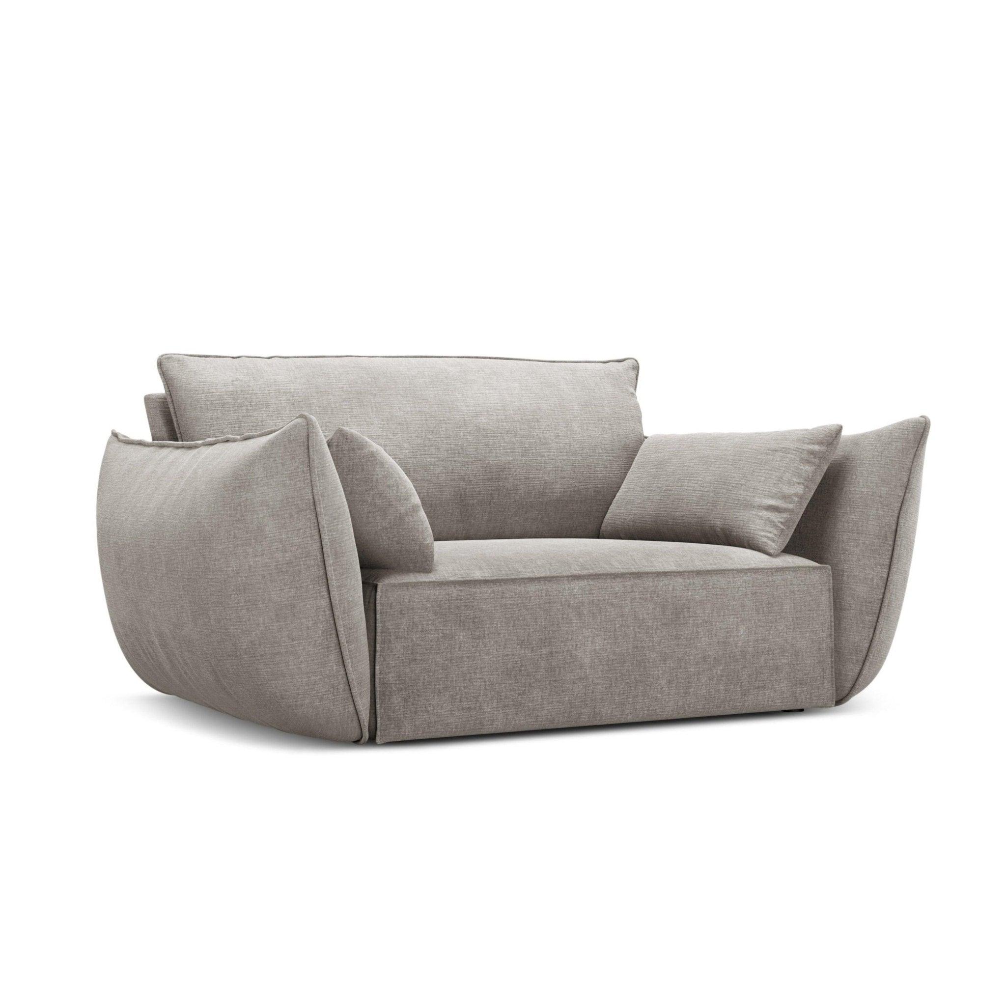 Fotel w tkaninie szenilowej VANDA jasnoszary Mazzini Sofas Eye on Design