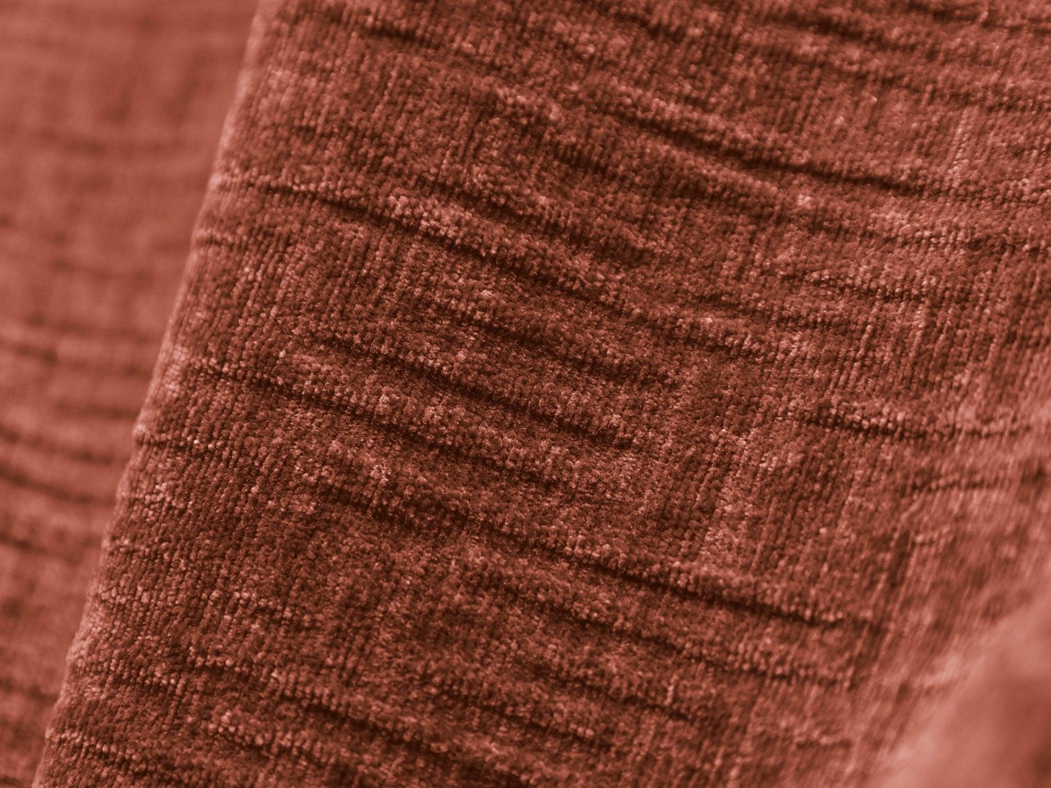 Fotel w tkaninie szenilowej VANDA terracotta Mazzini Sofas Eye on Design