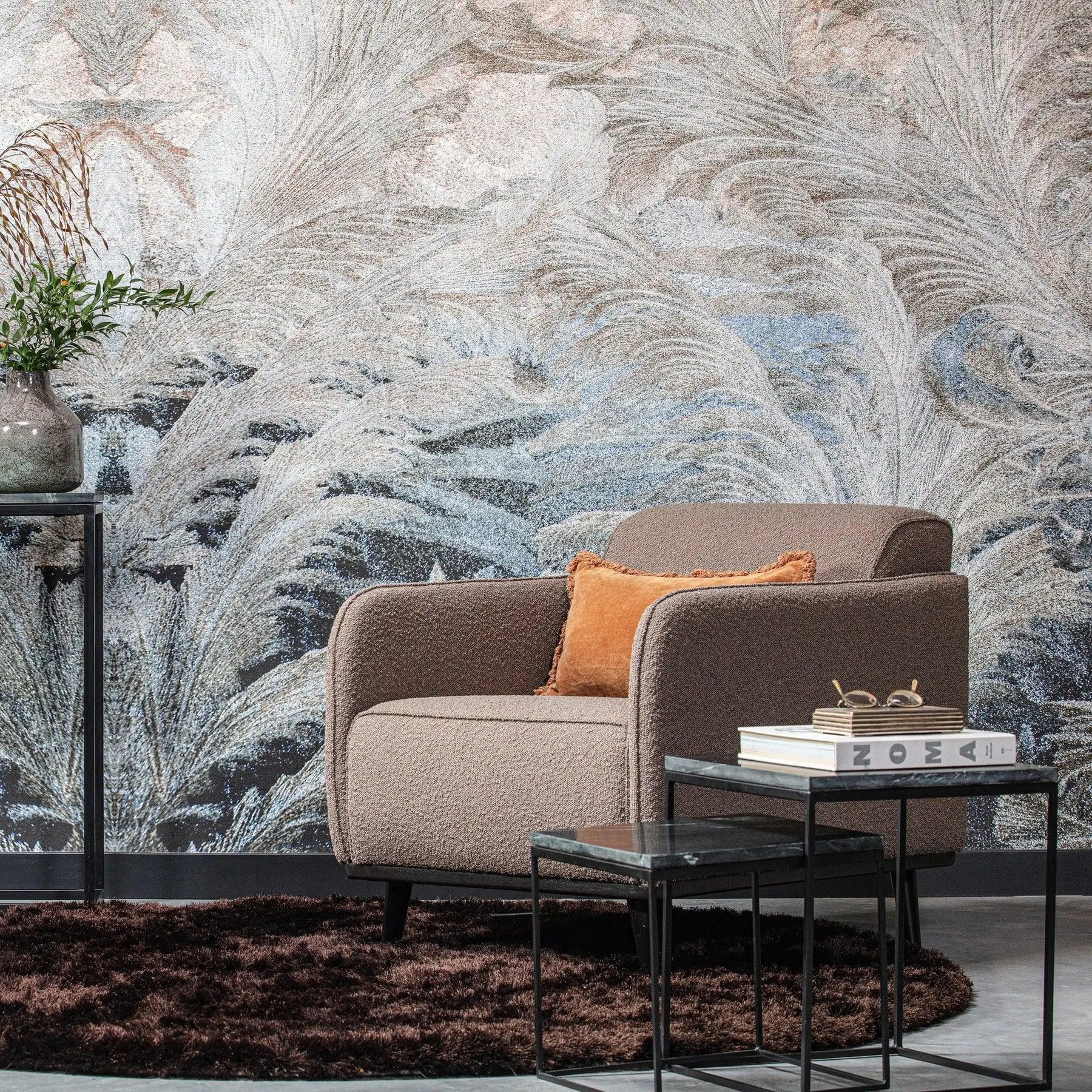 Fotel welurowy STATEMENT STRUCTURE szarozielony Be Pure Eye on Design