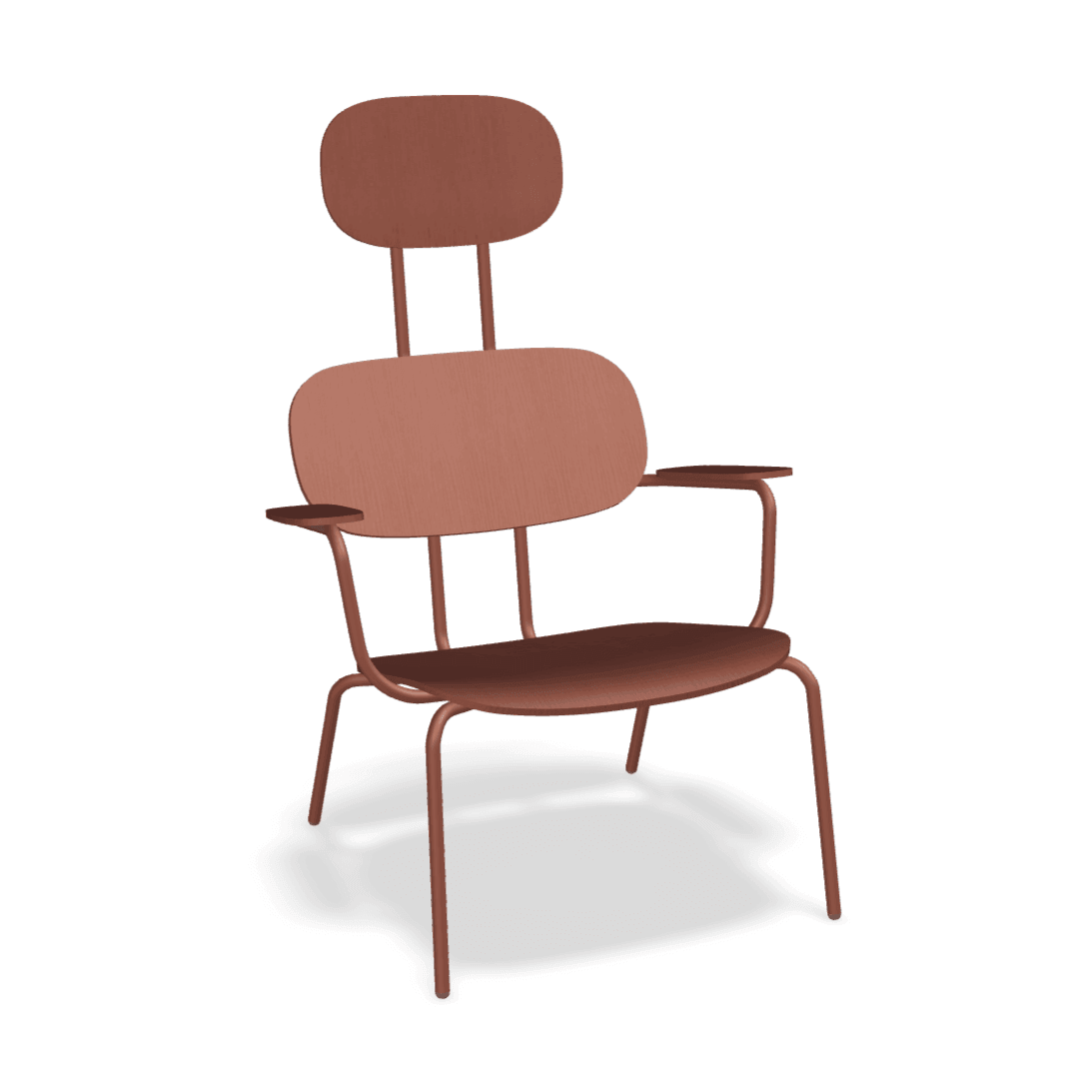 Fotel z zagłówkiem NEW SCHOOL LOUNGE ceglasty MDD ceglasty bez podnóżka Eye on Design