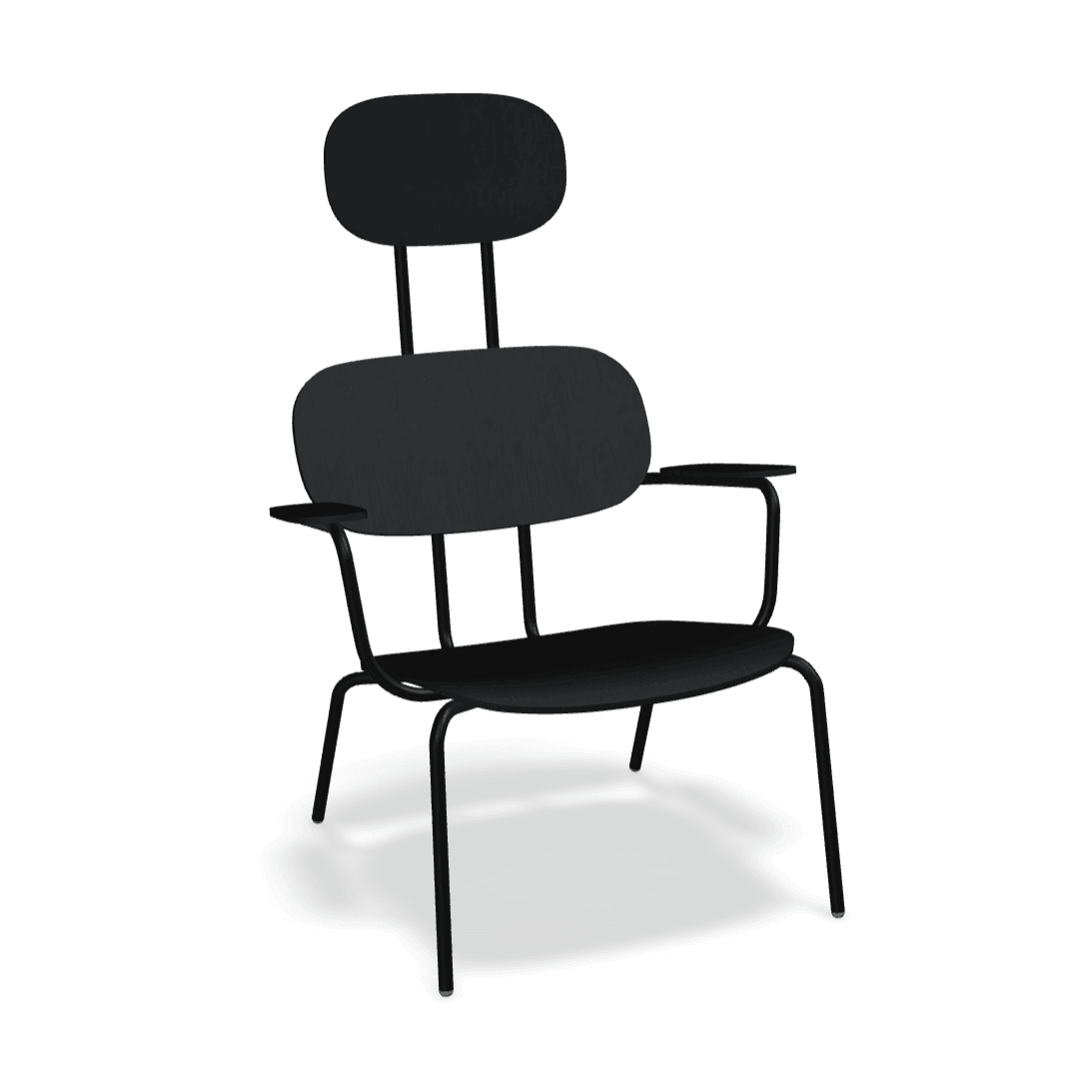 Fotel z zagłówkiem NEW SCHOOL LOUNGE czarna podstawa – .mdd
