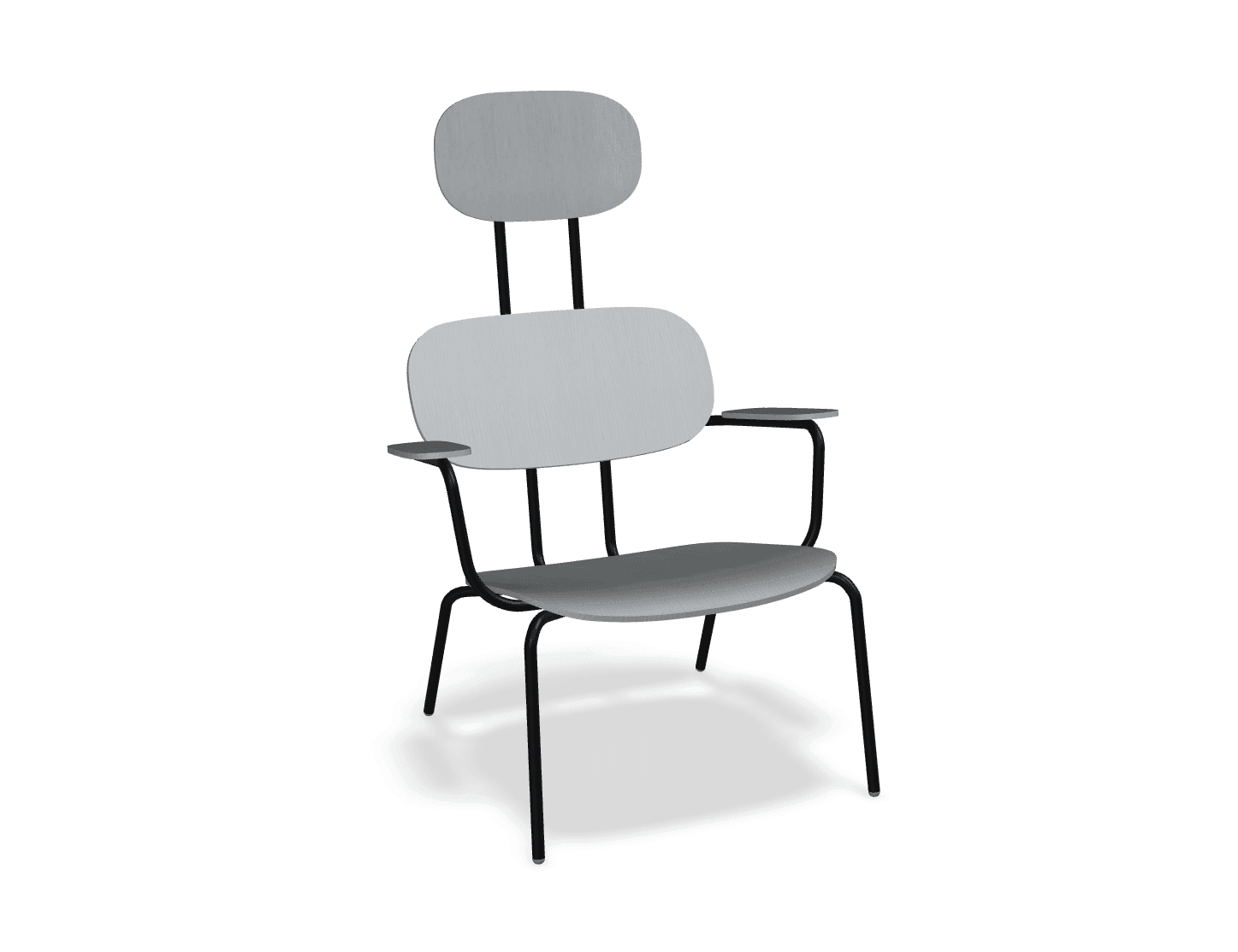 Fotel z zagłówkiem NEW SCHOOL LOUNGE czarna podstawa – .mdd