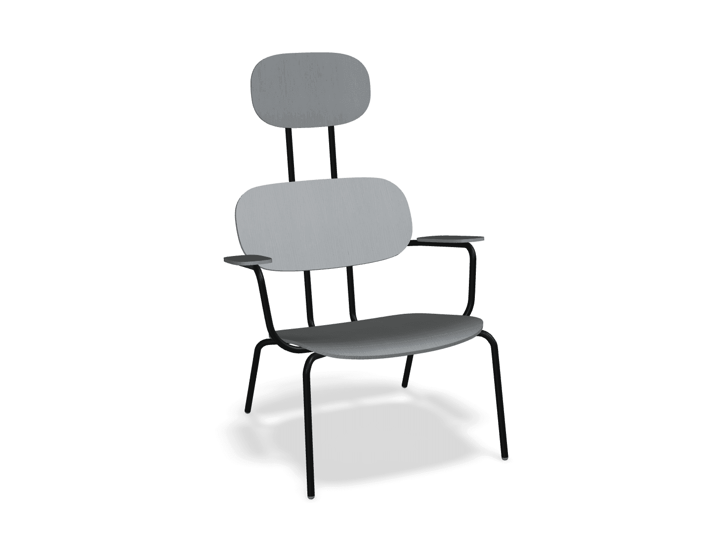 Fotel z zagłówkiem NEW SCHOOL LOUNGE czarna podstawa do salonu – .mdd