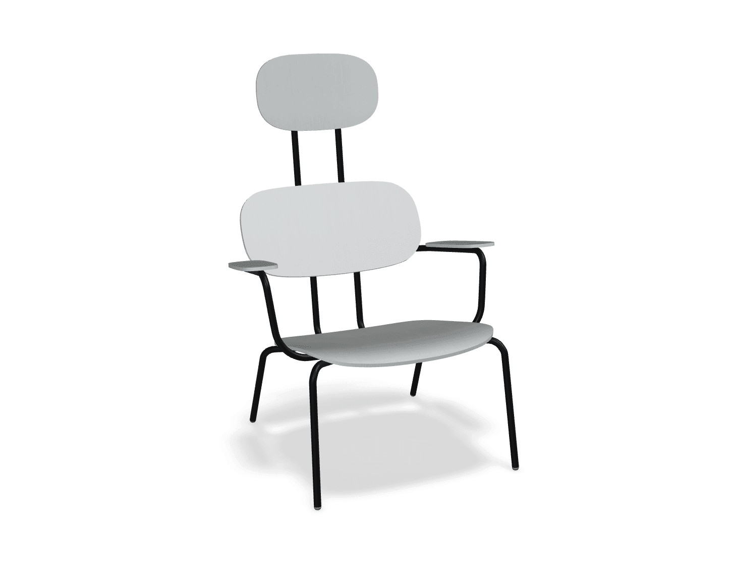 Fotel z zagłówkiem NEW SCHOOL LOUNGE czarna podstawa – .mdd