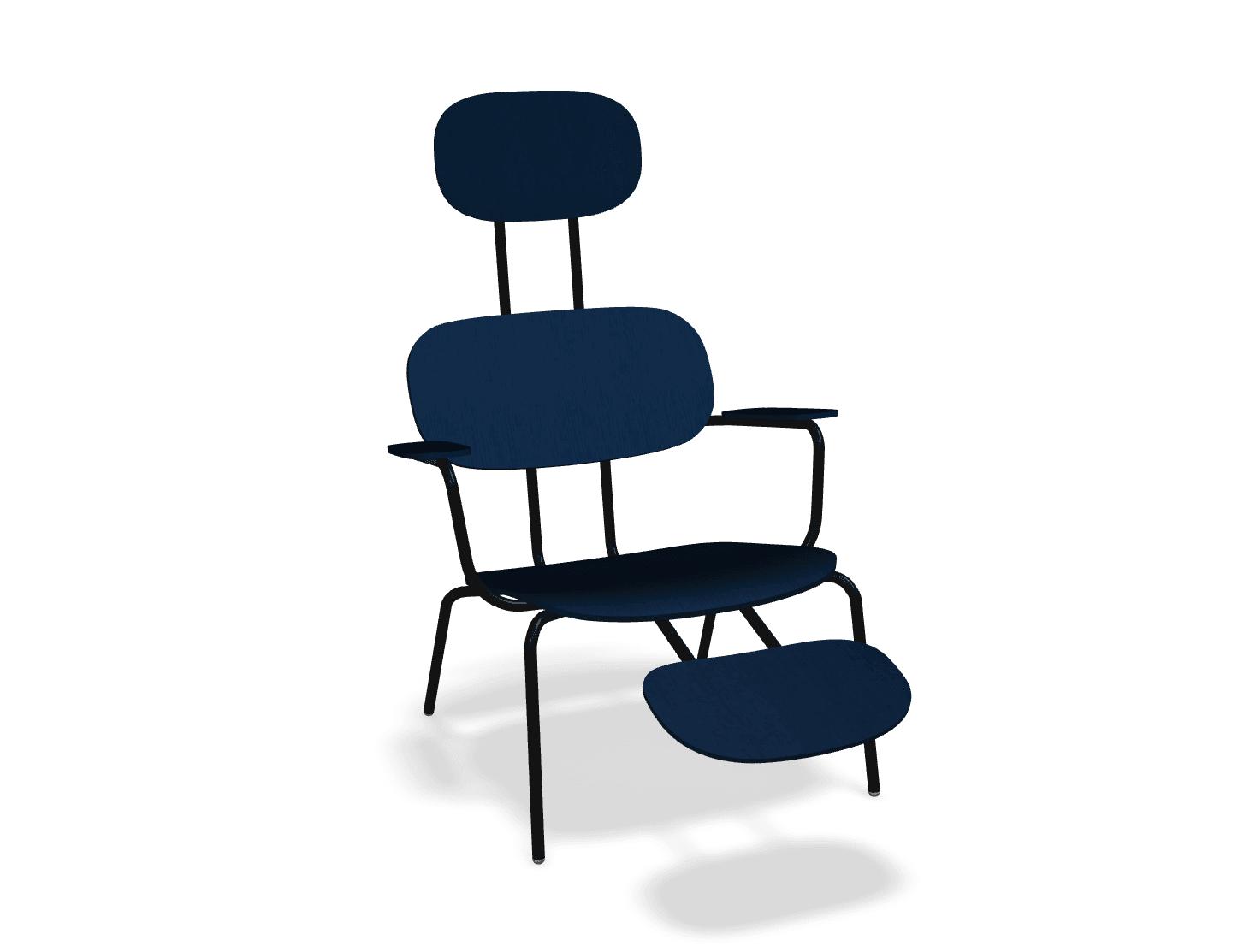 Fotel z zagłówkiem NEW SCHOOL LOUNGE czarna podstawa do salonu – .mdd