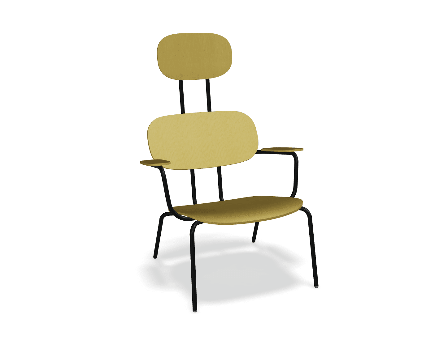 Fotel z zagłówkiem NEW SCHOOL LOUNGE czarna podstawa do salonu – .mdd