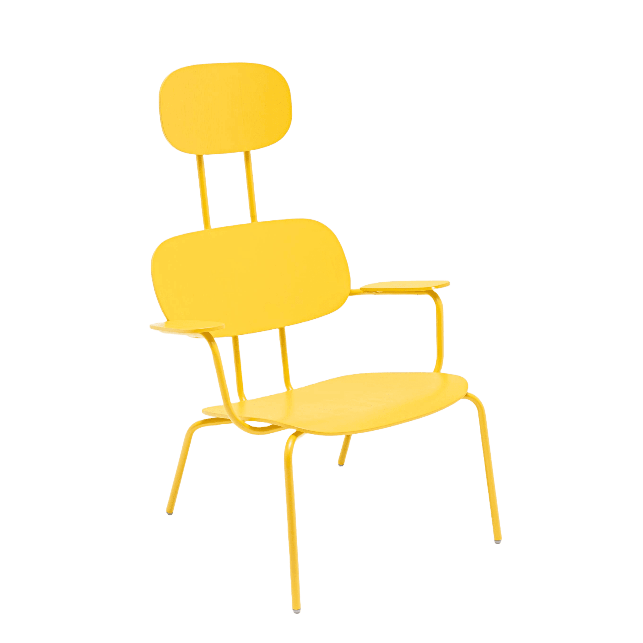Fotel z zagłówkiem NEW SCHOOL LOUNGE żółta podstawa – .mdd