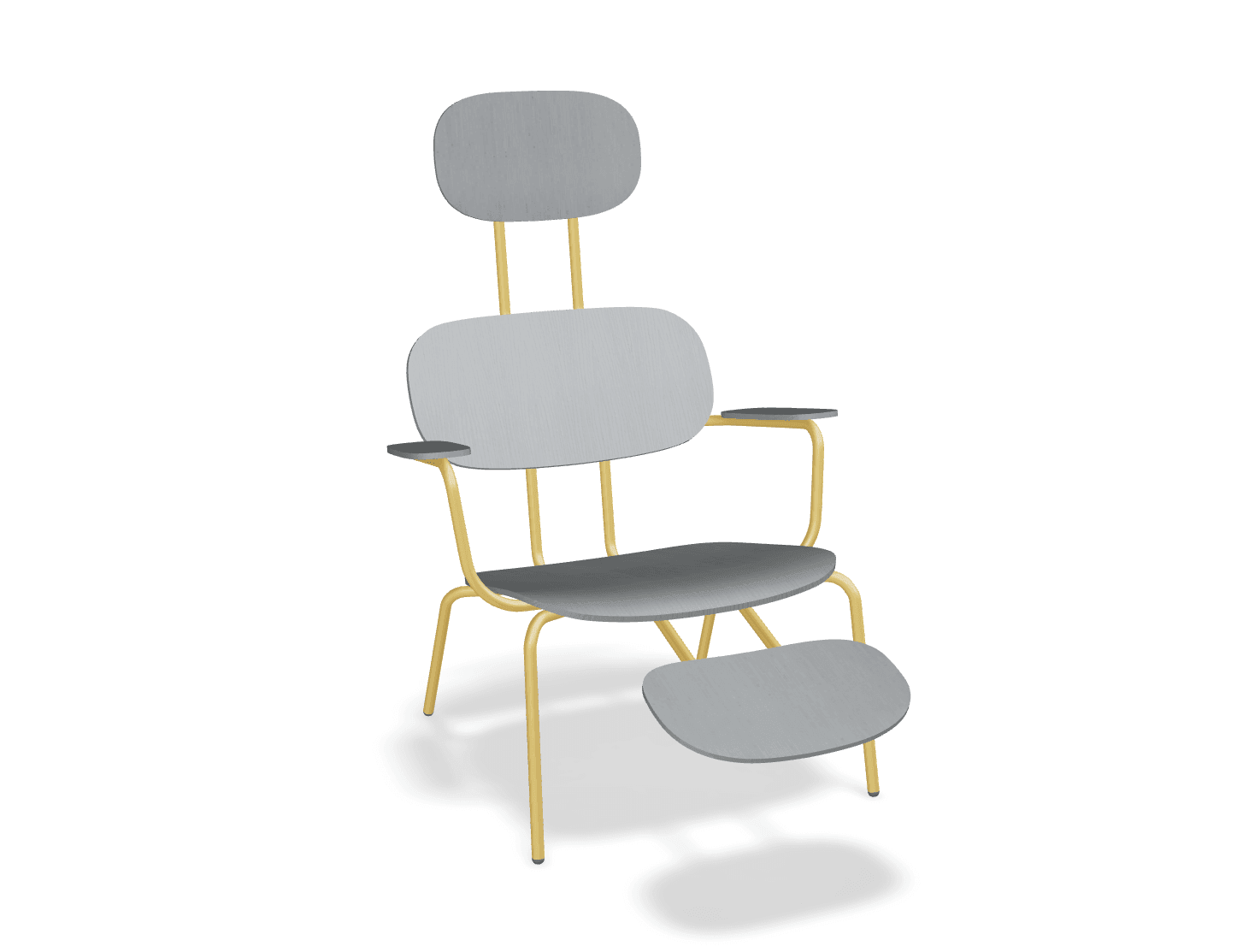 Fotel z zagłówkiem NEW SCHOOL LOUNGE żółta podstawa do salonu – .mdd