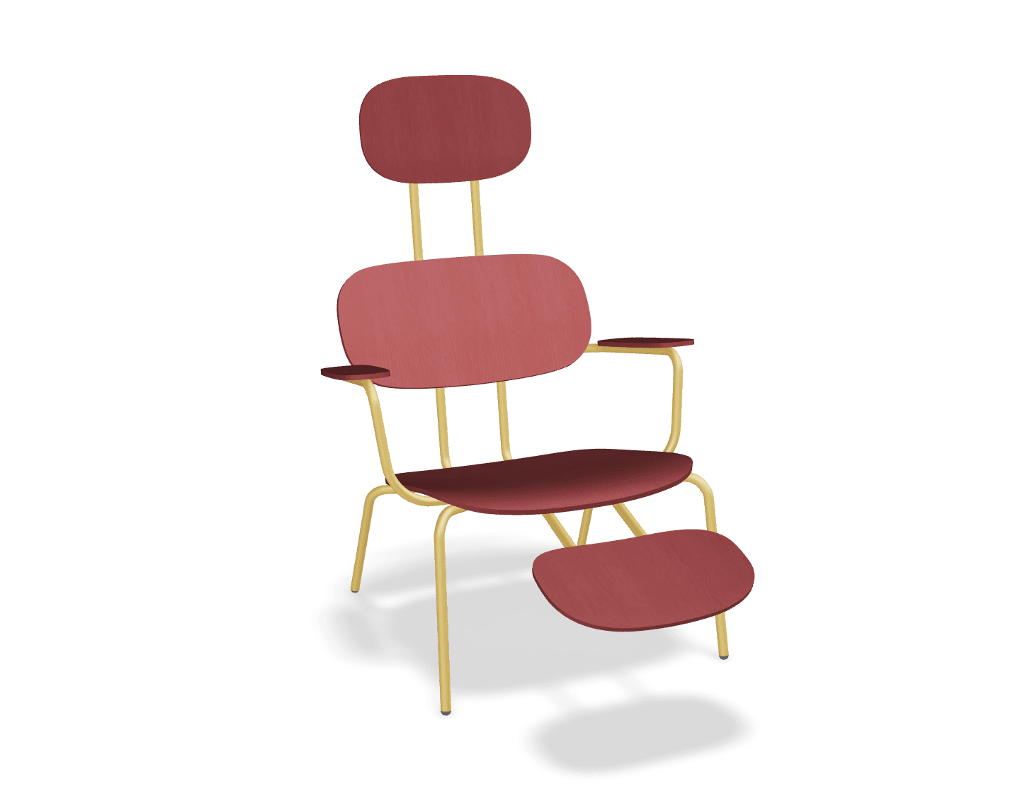Fotel z zagłówkiem NEW SCHOOL LOUNGE żółta podstawa – .mdd