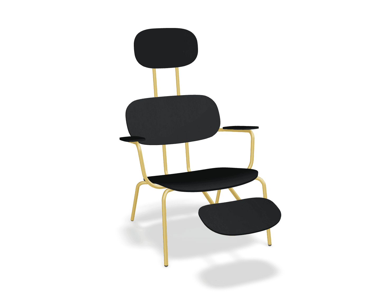 Fotel z zagłówkiem NEW SCHOOL LOUNGE żółta podstawa do salonu – .mdd