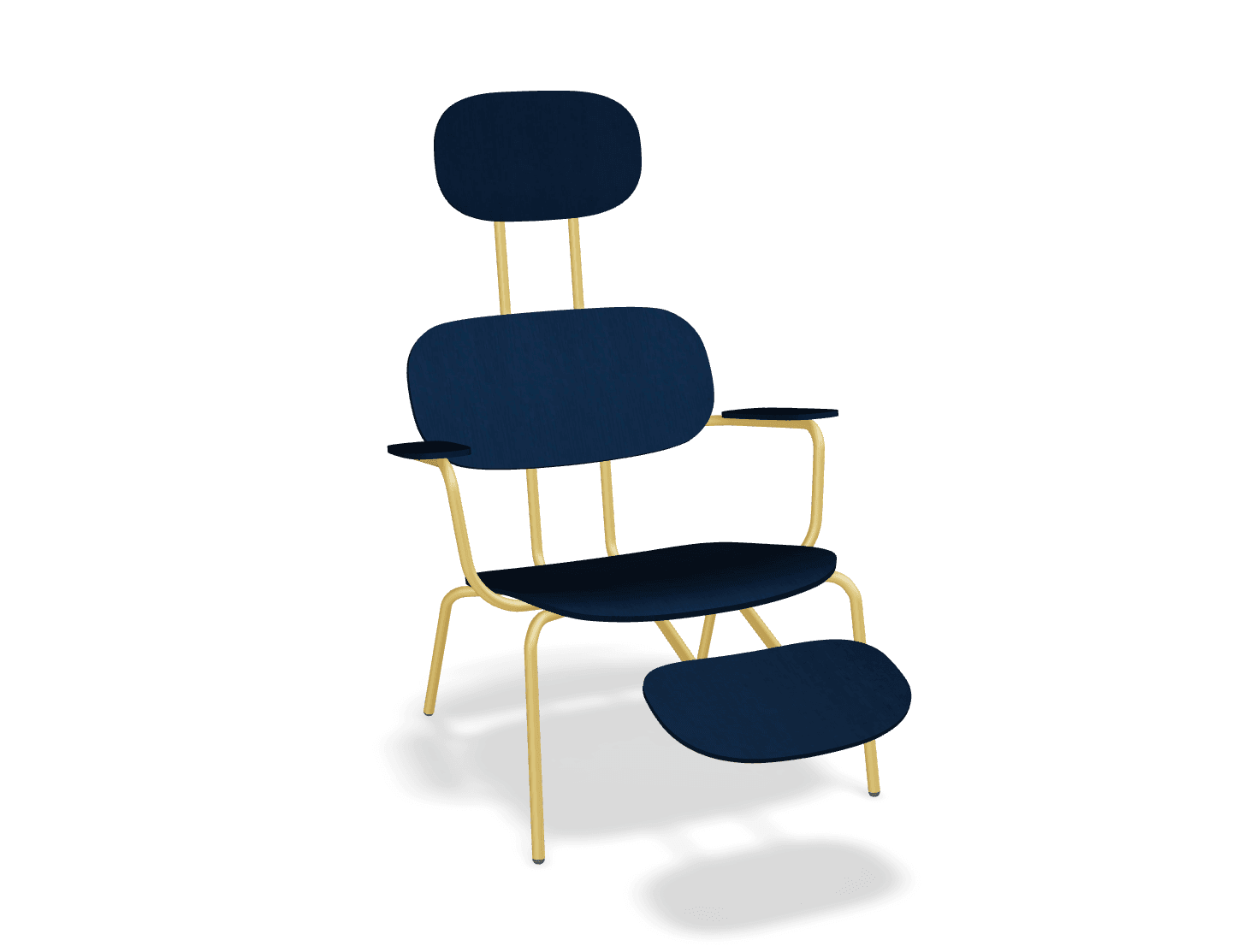 Fotel z zagłówkiem NEW SCHOOL LOUNGE żółta podstawa – .mdd