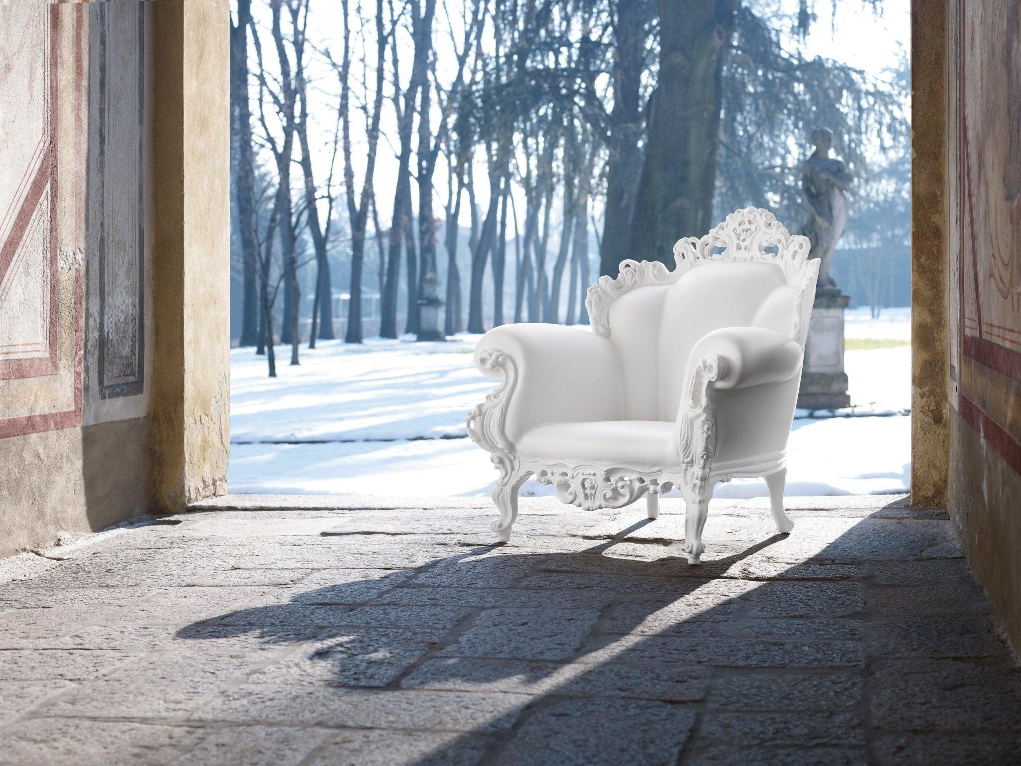 Fotel zewnętrzny PROUST niebieski na taras i do ogrodu