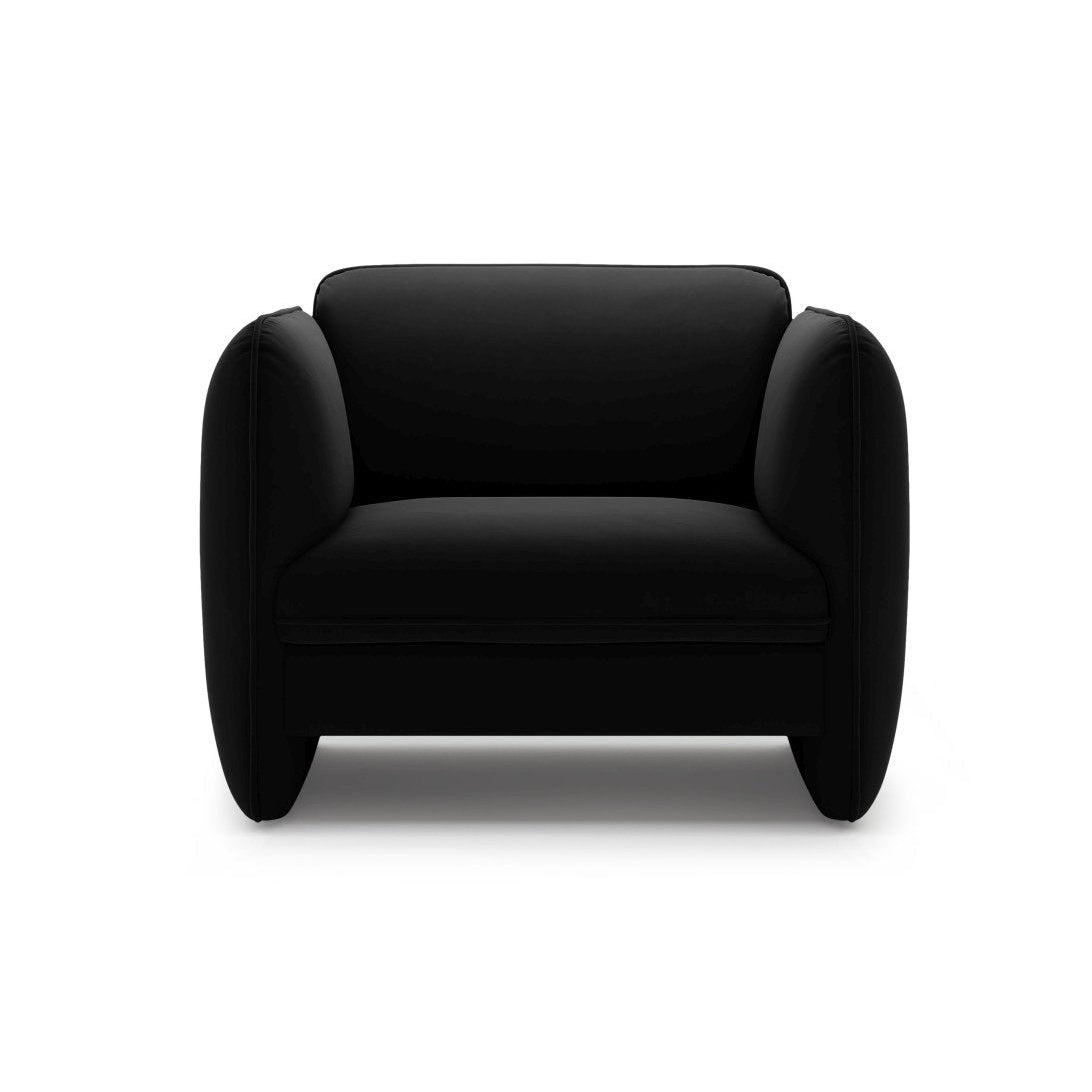 Fluwelen fauteuil GEORGIA zwart