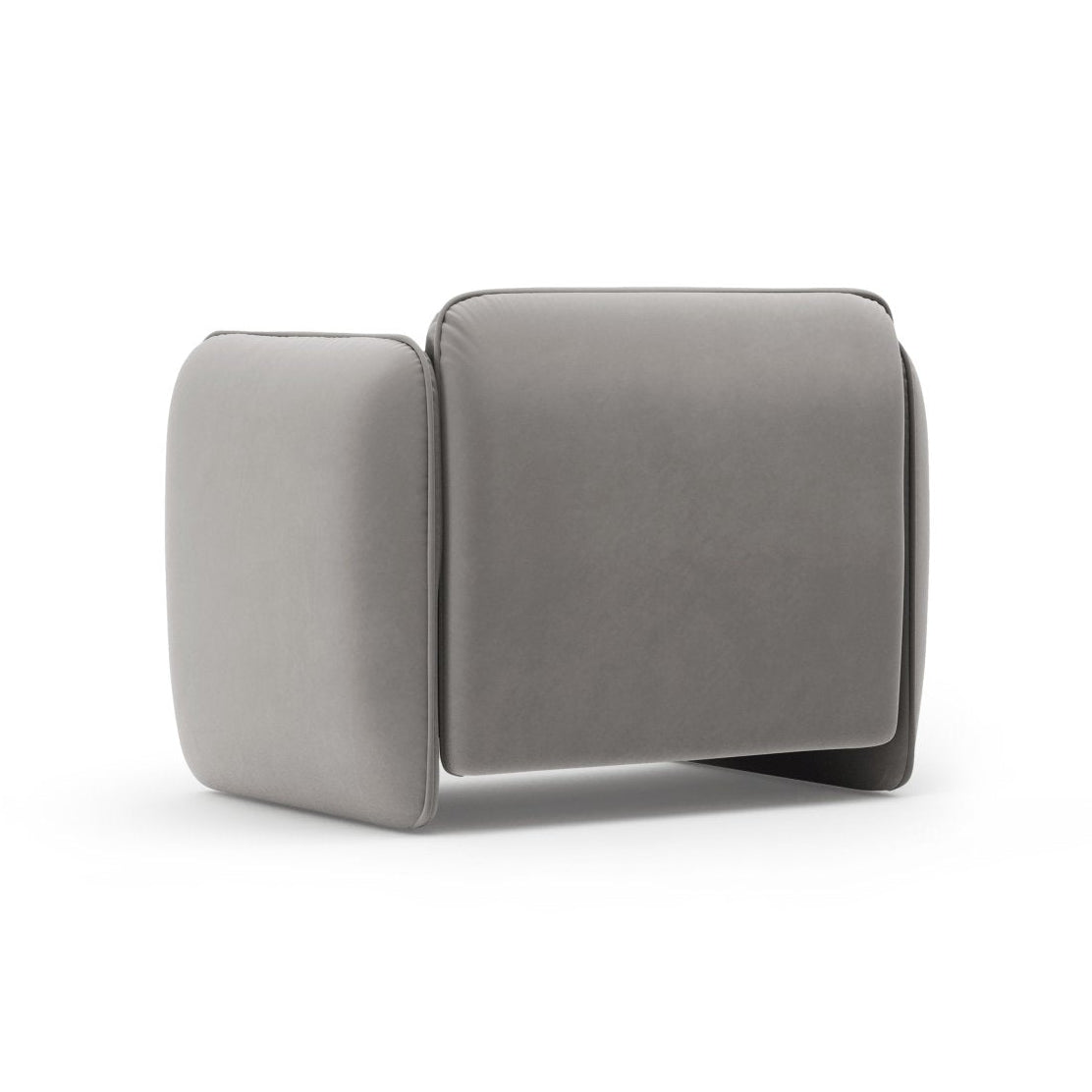 Fluwelen fauteuil GEORGIA donkergrijs