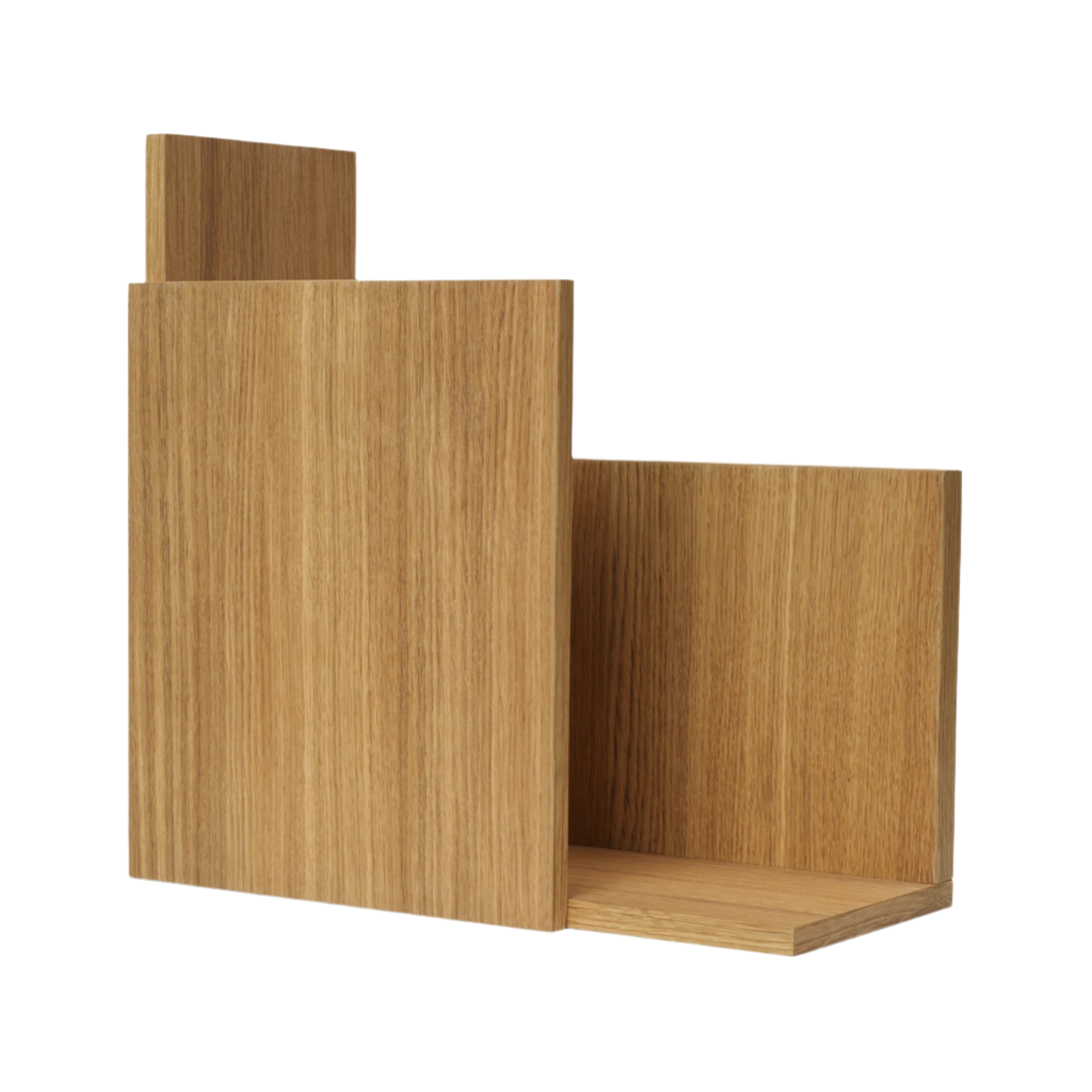 STAGGER SQUARE hanging shelf, oiled oak plywood