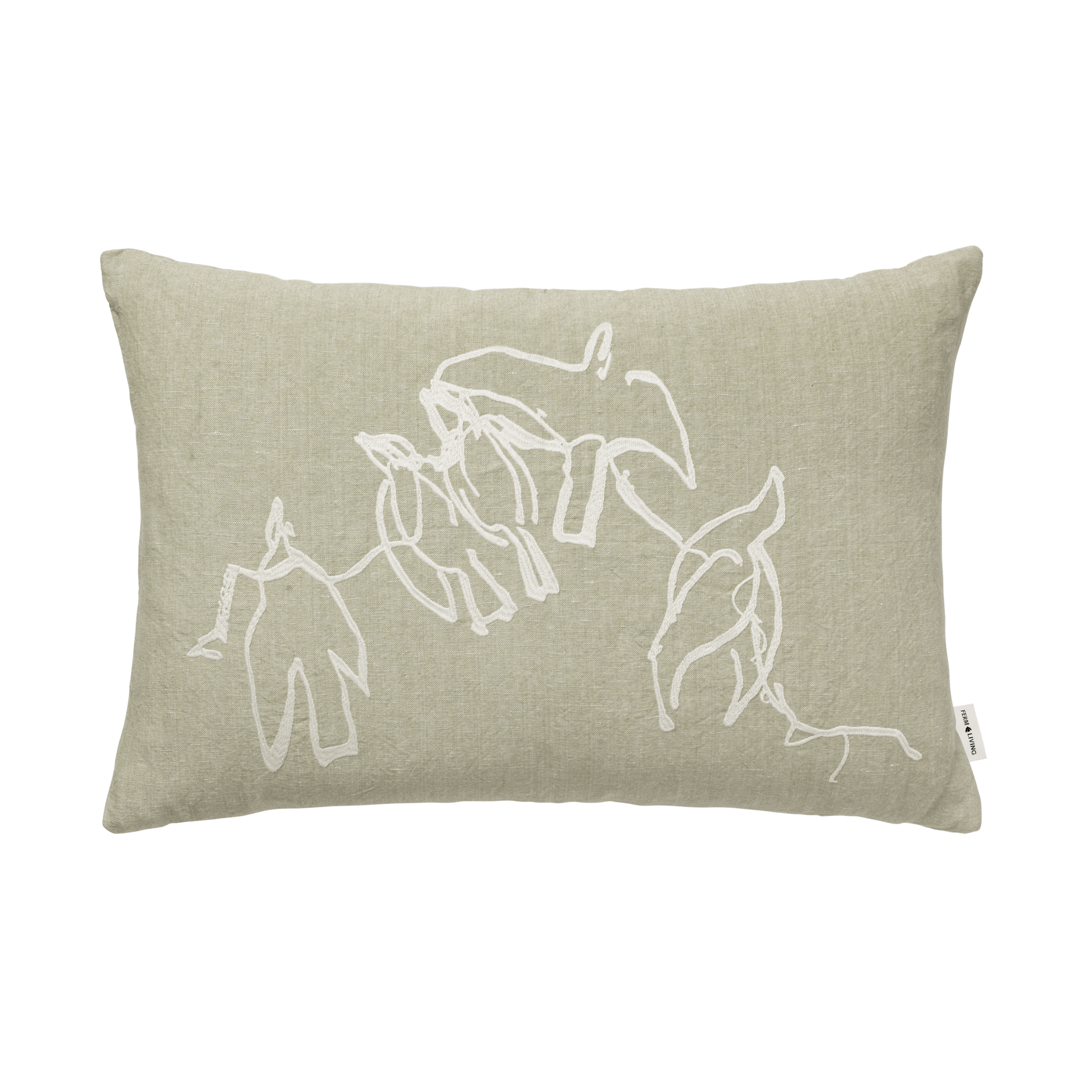 Decoratieve kussen VUELO lichtgroen met wit