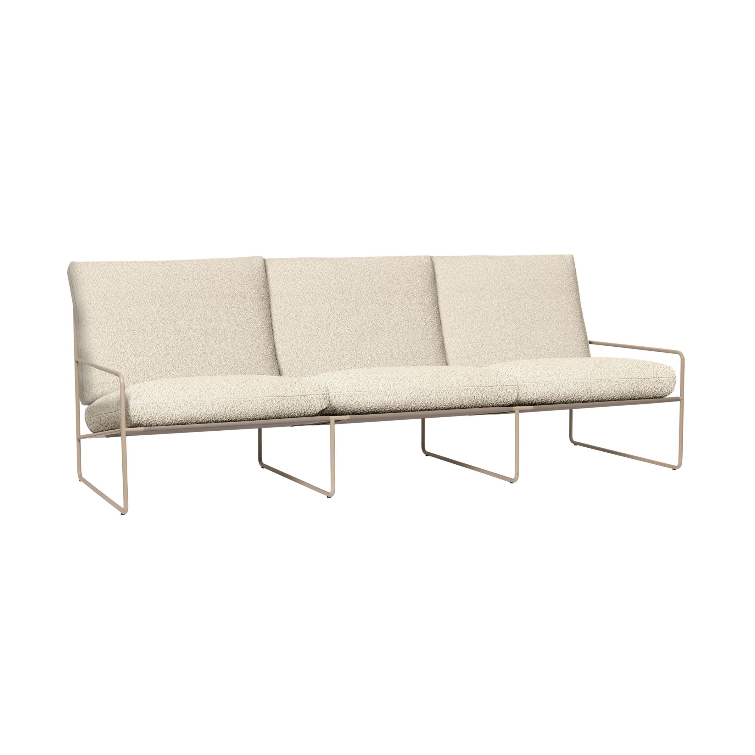 Sofa 3-Sitzer für den Außenbereich DESERT gebrochenes Weiß mit beigem Gestell