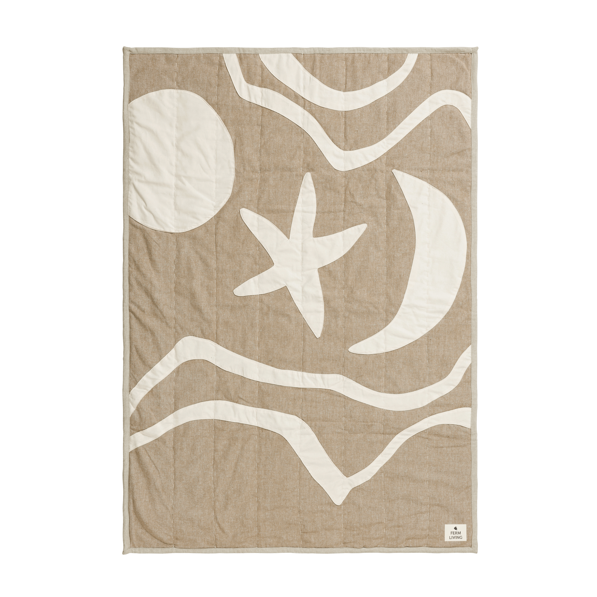 Gepolsterter Pled KOVE APPLIQUÉ gebrochenes Weiß mit Beige