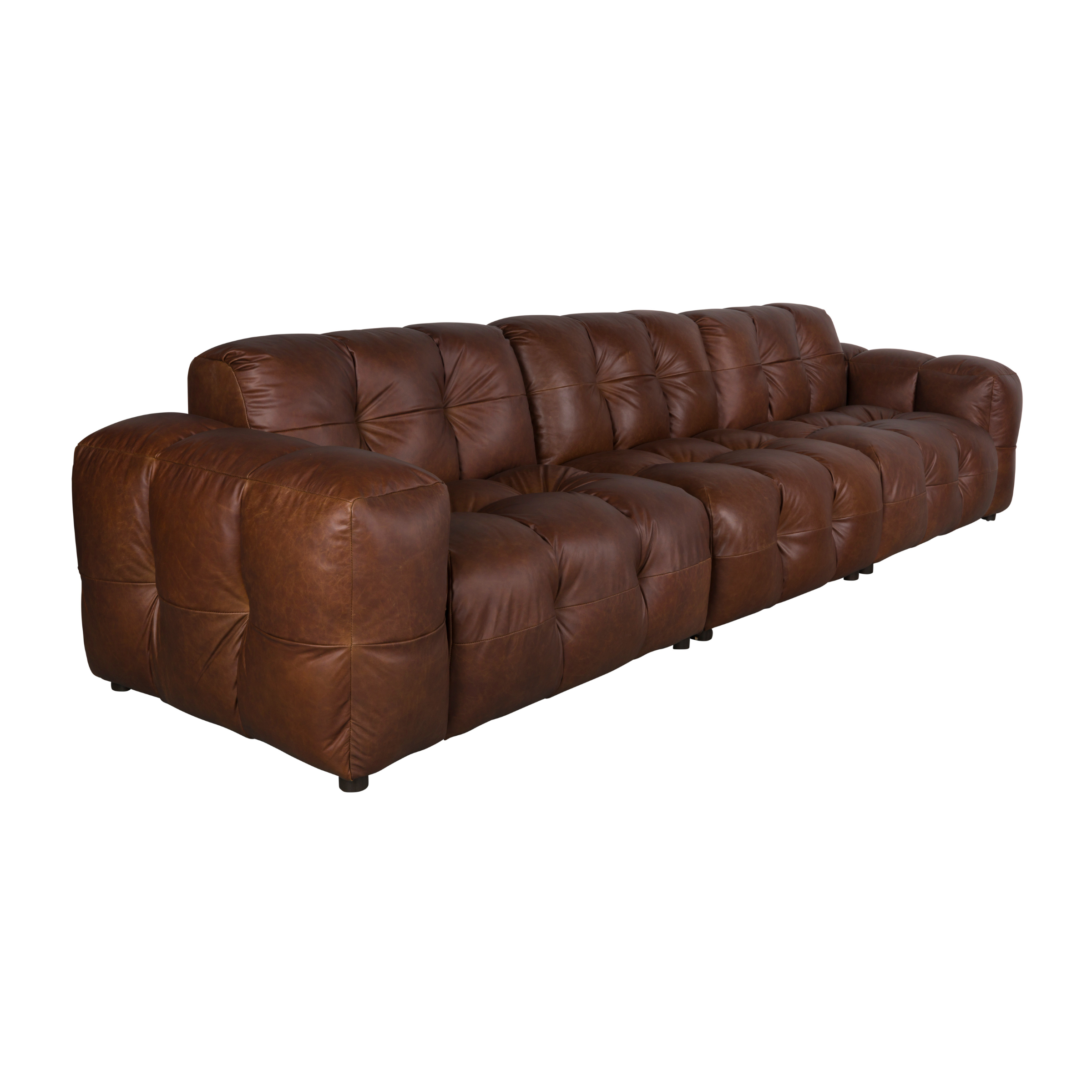 4.5-seater HACKMAN sofa in chocolate leather
