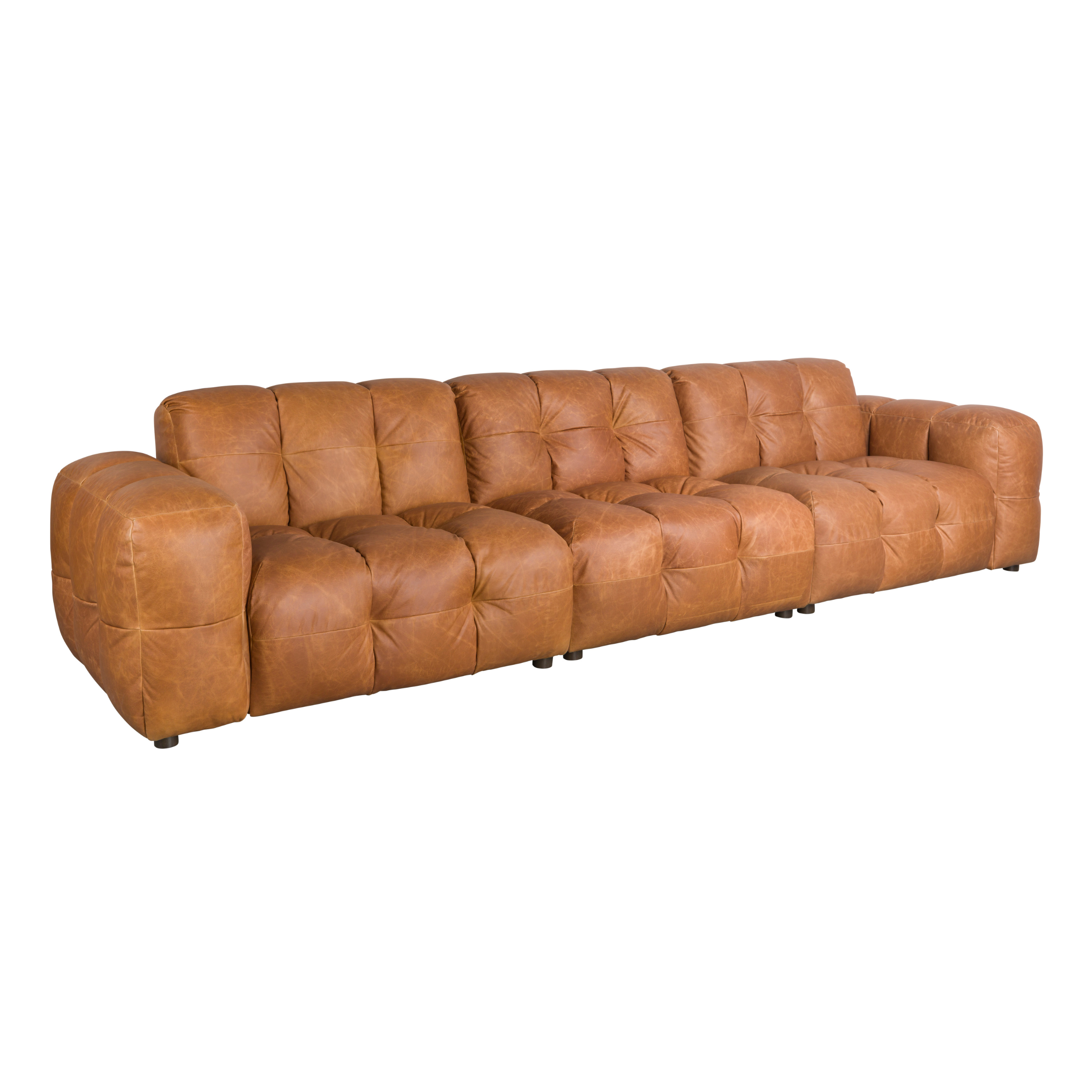 4.5-seater HACKMAN sofa in cognac leather