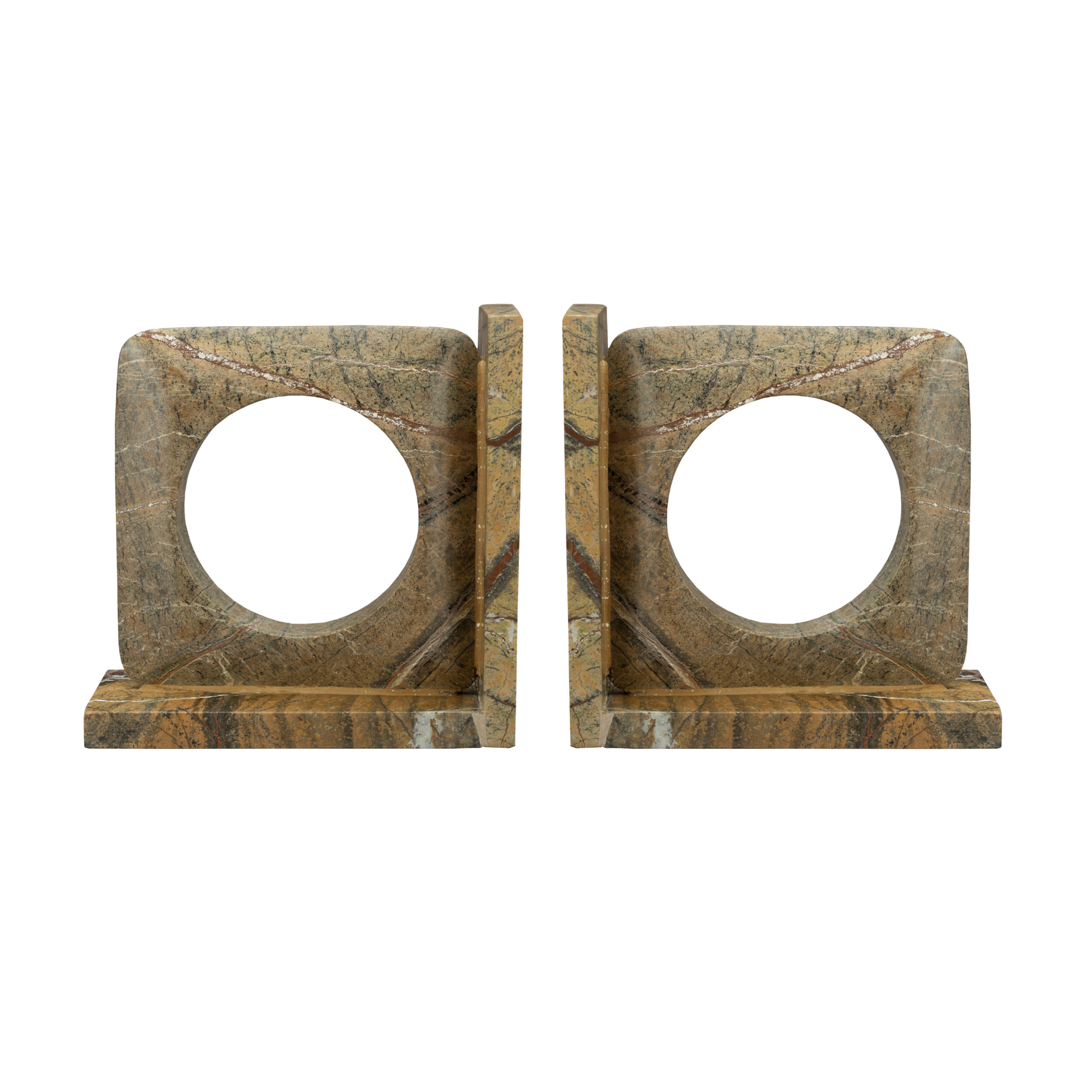 SATPURA Brown Marble Bookend Set