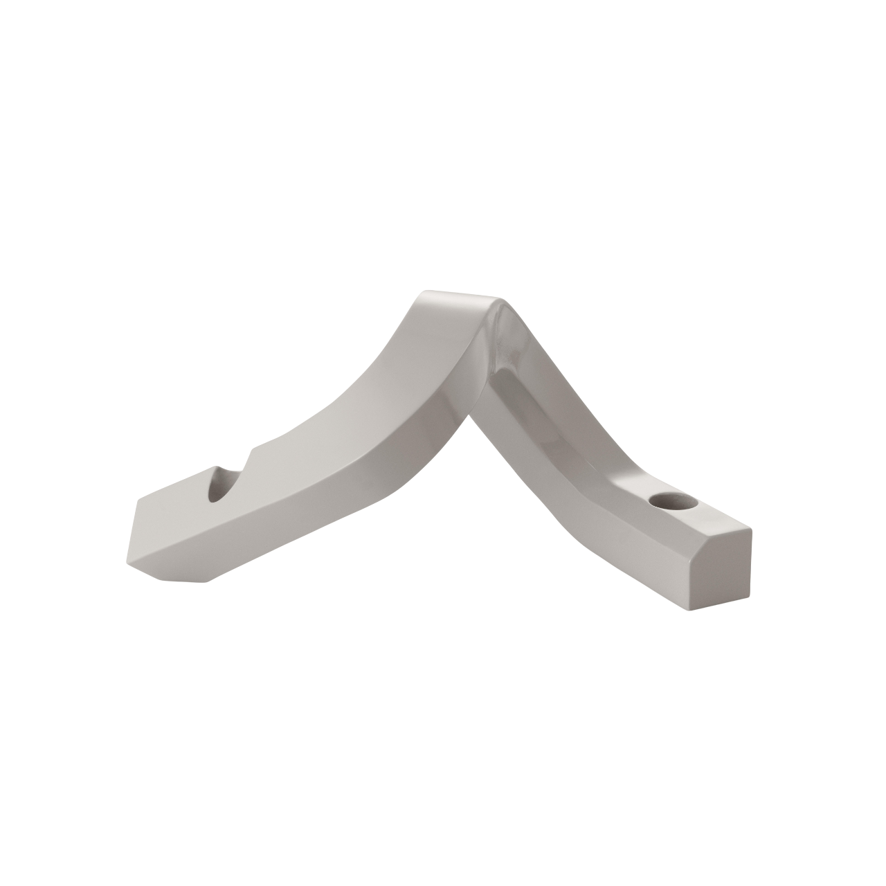 Kaarsenhouder KROMME TWEE warm grijs