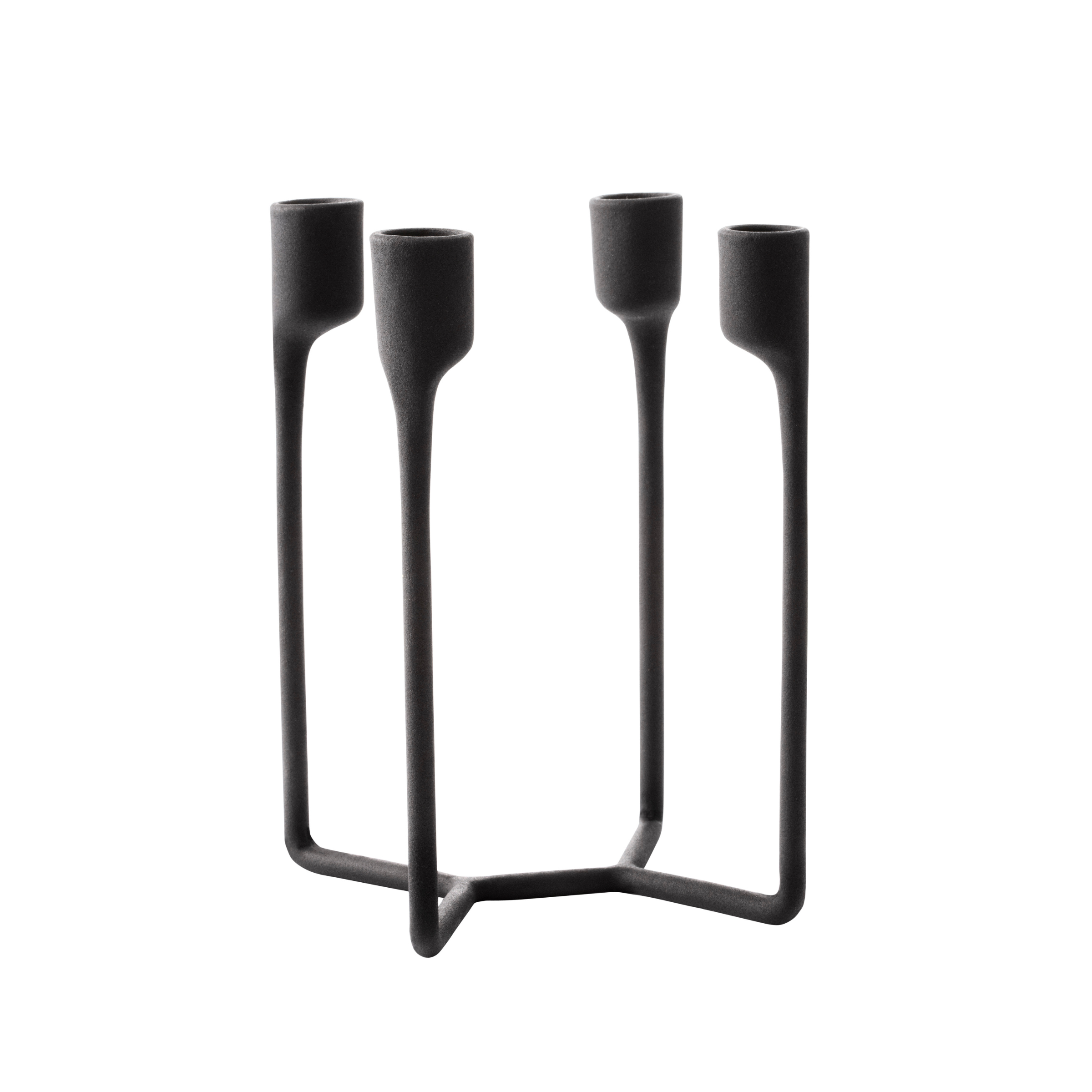 Vierarmiger HEIMA CANDLESTICK Kerzenhalter aus schwarzem Gusseisen
