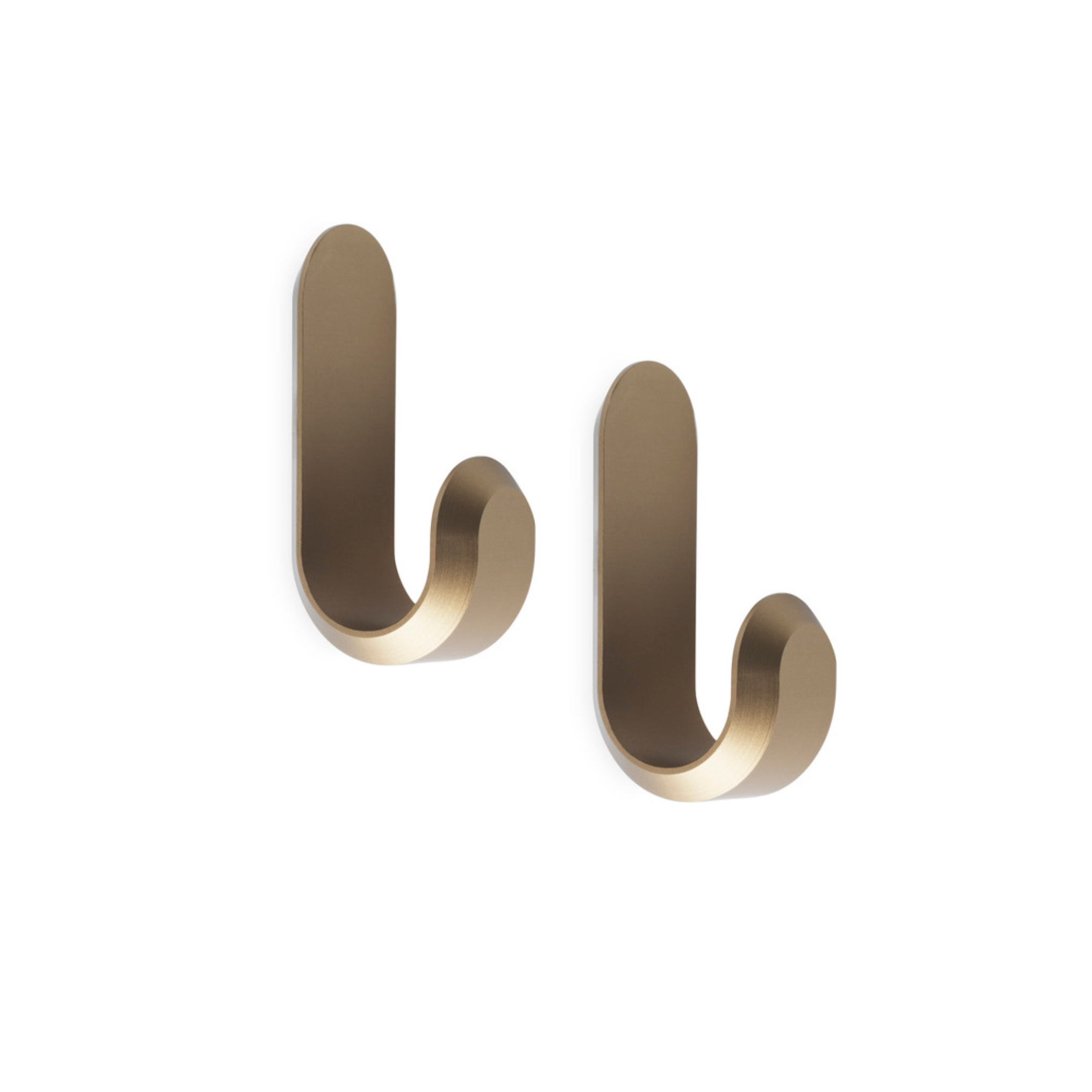 Set von CURVE Kleiderhaken in mattem Gold