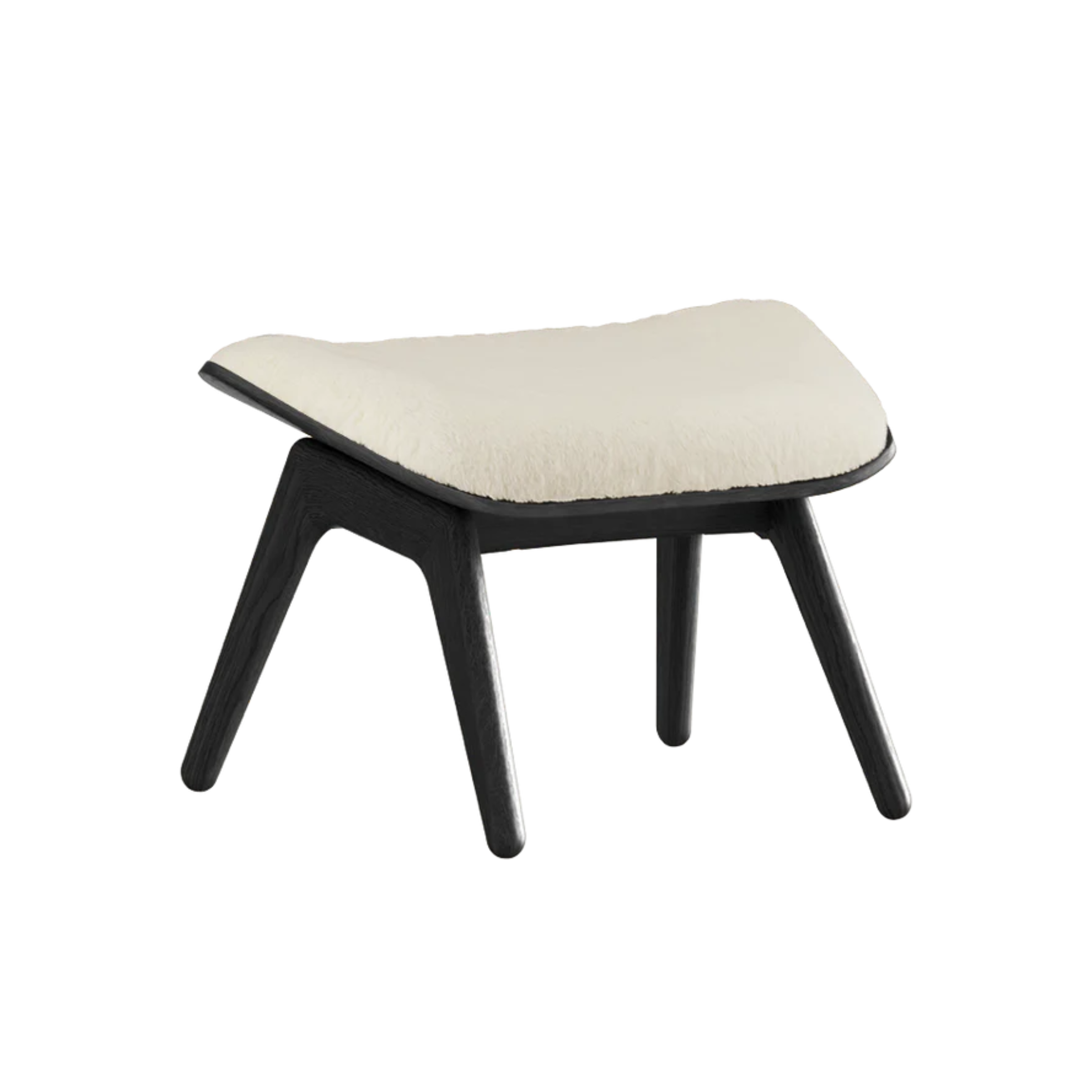 Poef READER wit pluche met zwarte basis