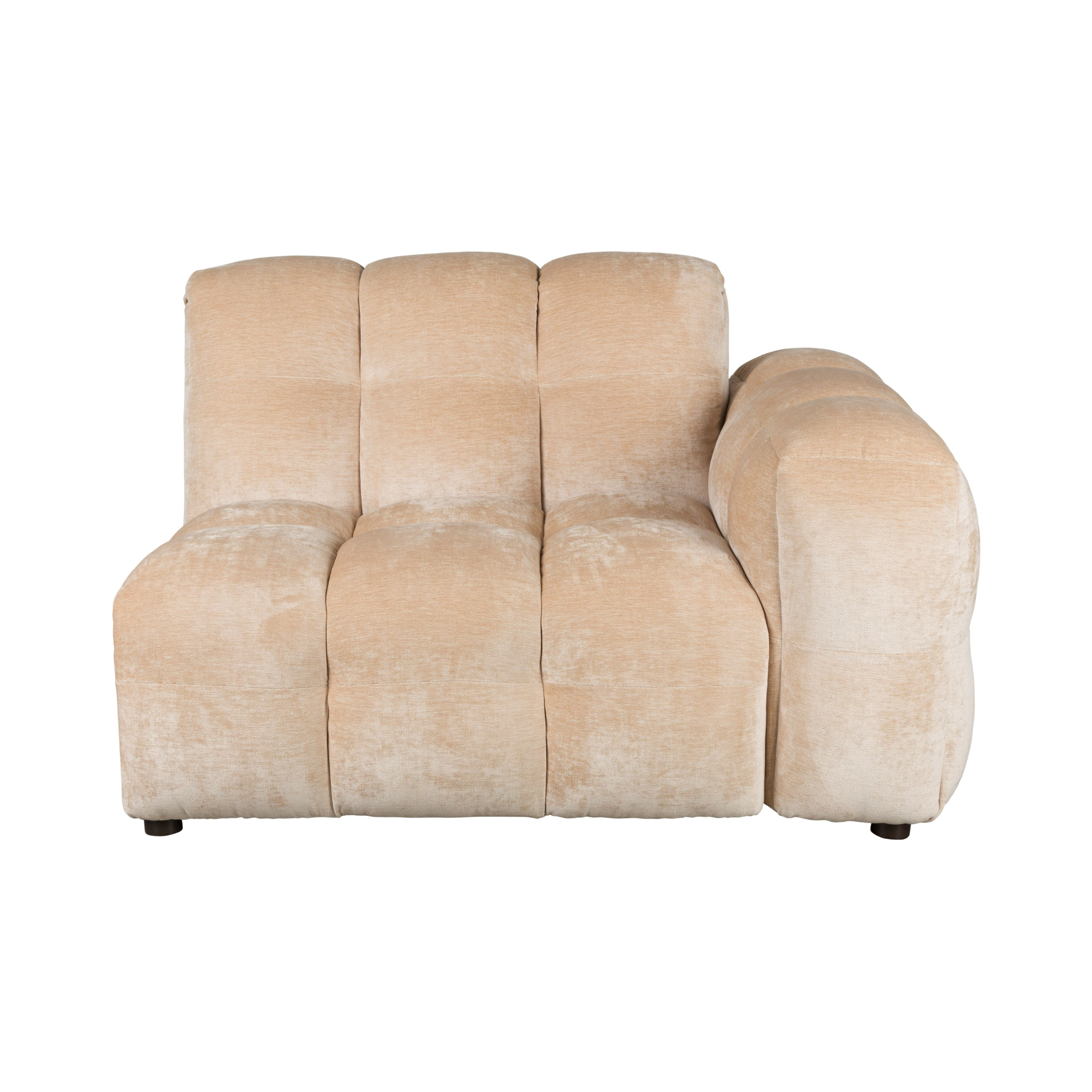Modulaire bank HACKMAN - eindelement rechts beige fluweel