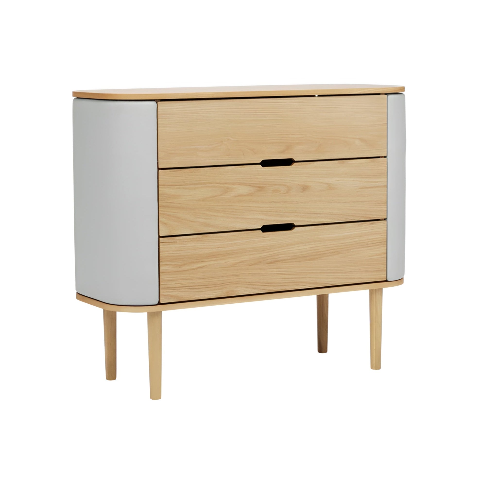 Kast TREASURES gebroken wit met eiken basis