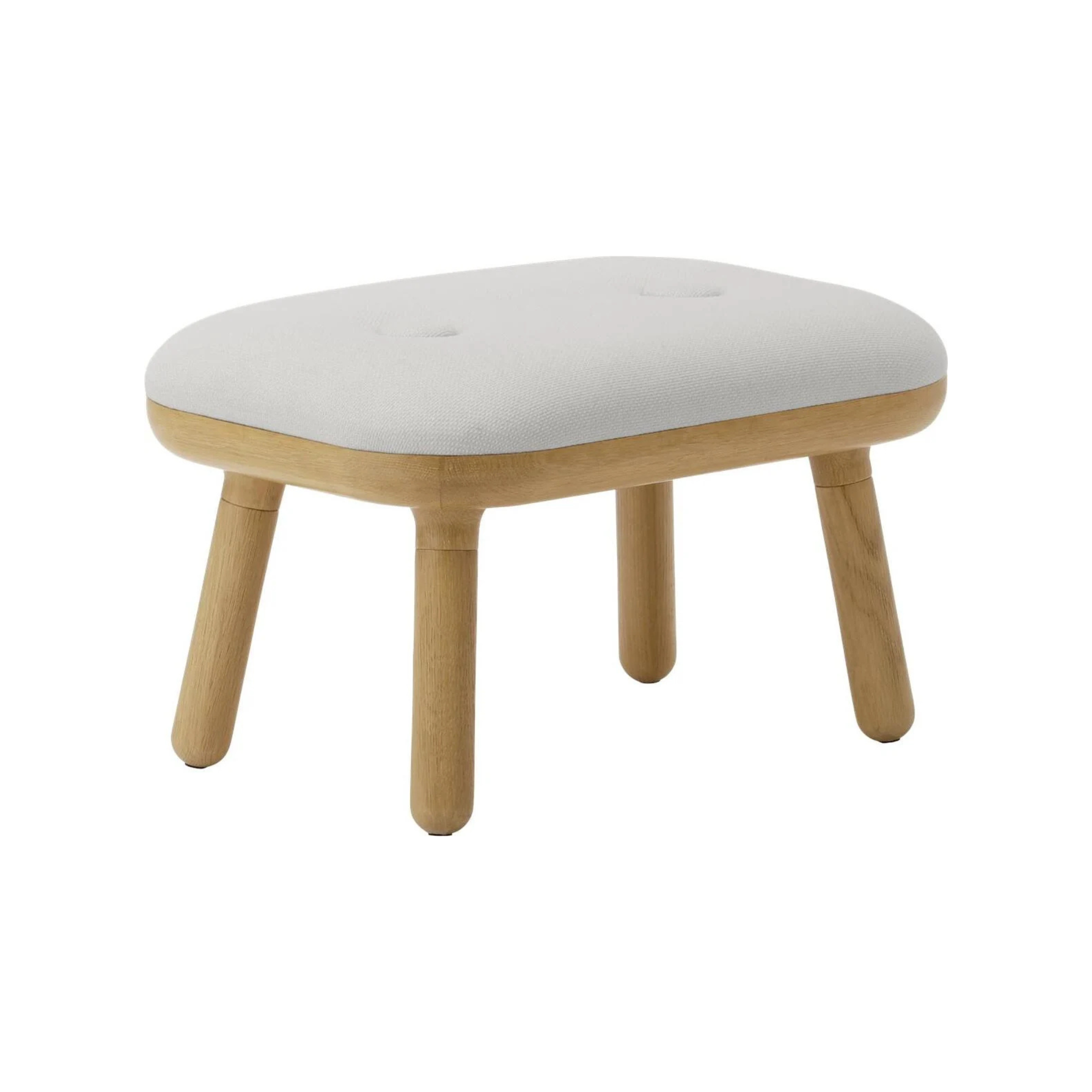 Hocker PAFF gebrochenes Weiß mit Eichenbasis