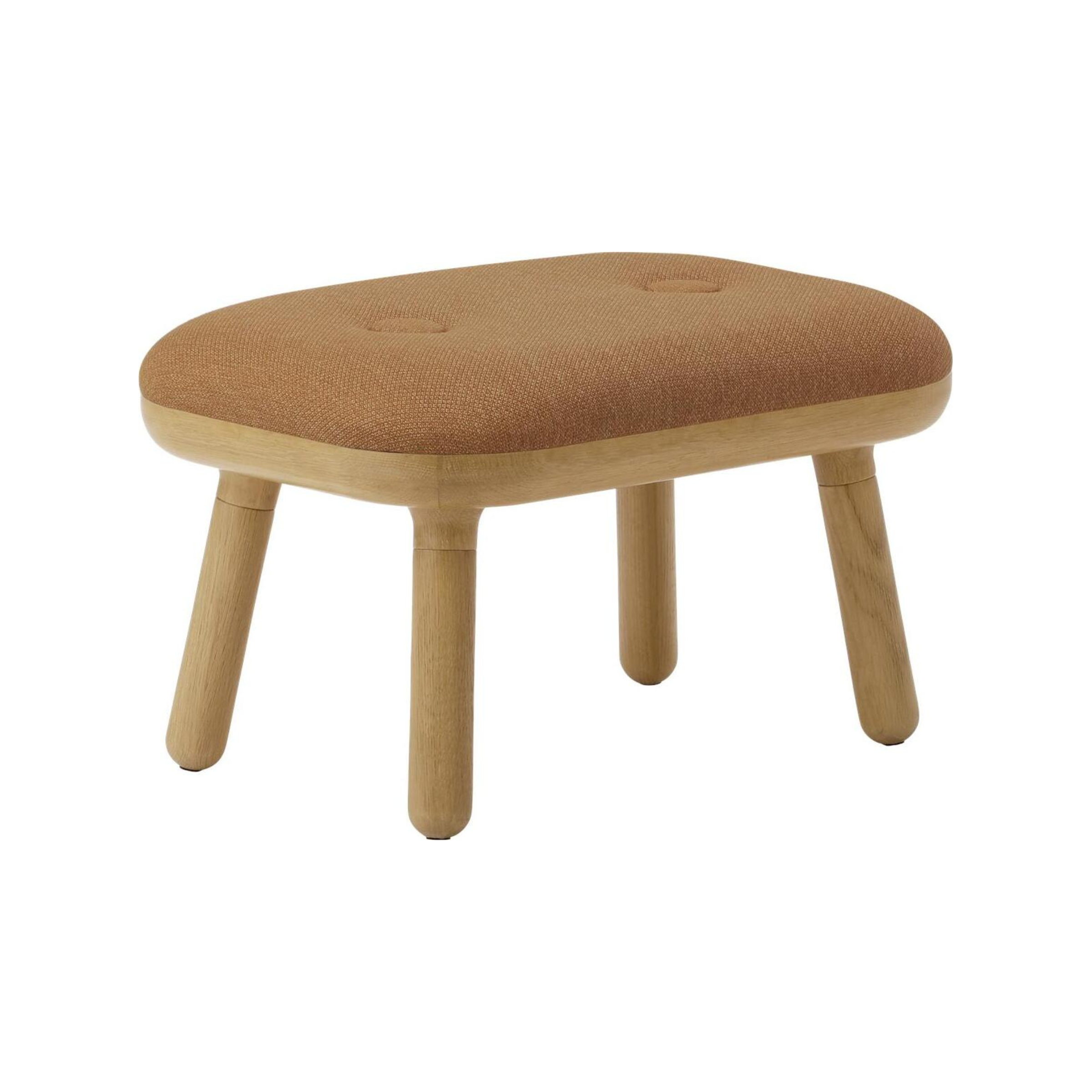 Hocker PAFF karamellfarben mit Eichenbasis