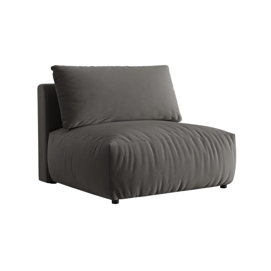 Sofa modułowa aksamitna CHRIS - szeroki element środkowy ciemnoszary – Micadoni