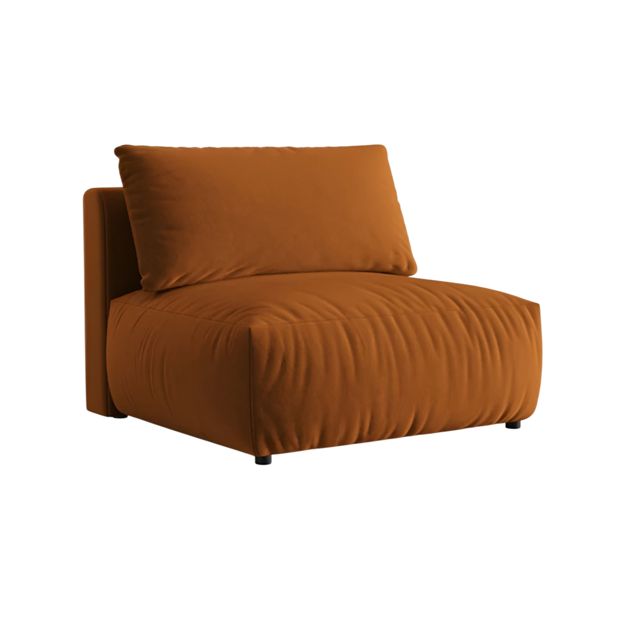 Sofa modułowa aksamitna CHRIS - szeroki element środkowy terracotta – Micadoni