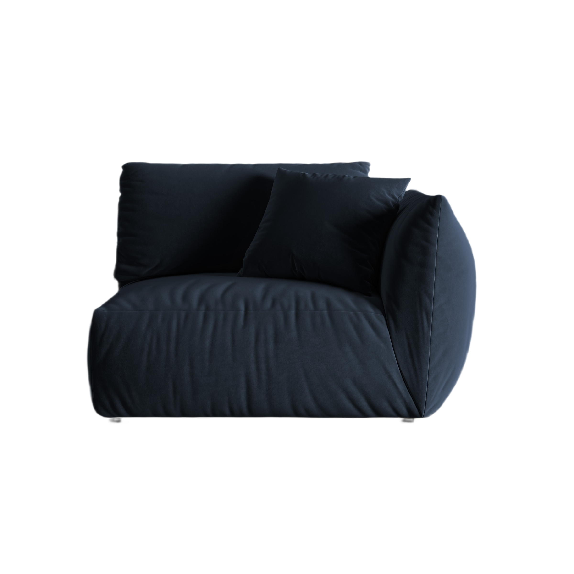 Modulaire fluwelen bank CHRIS - breed rechts element koninklijk blauw