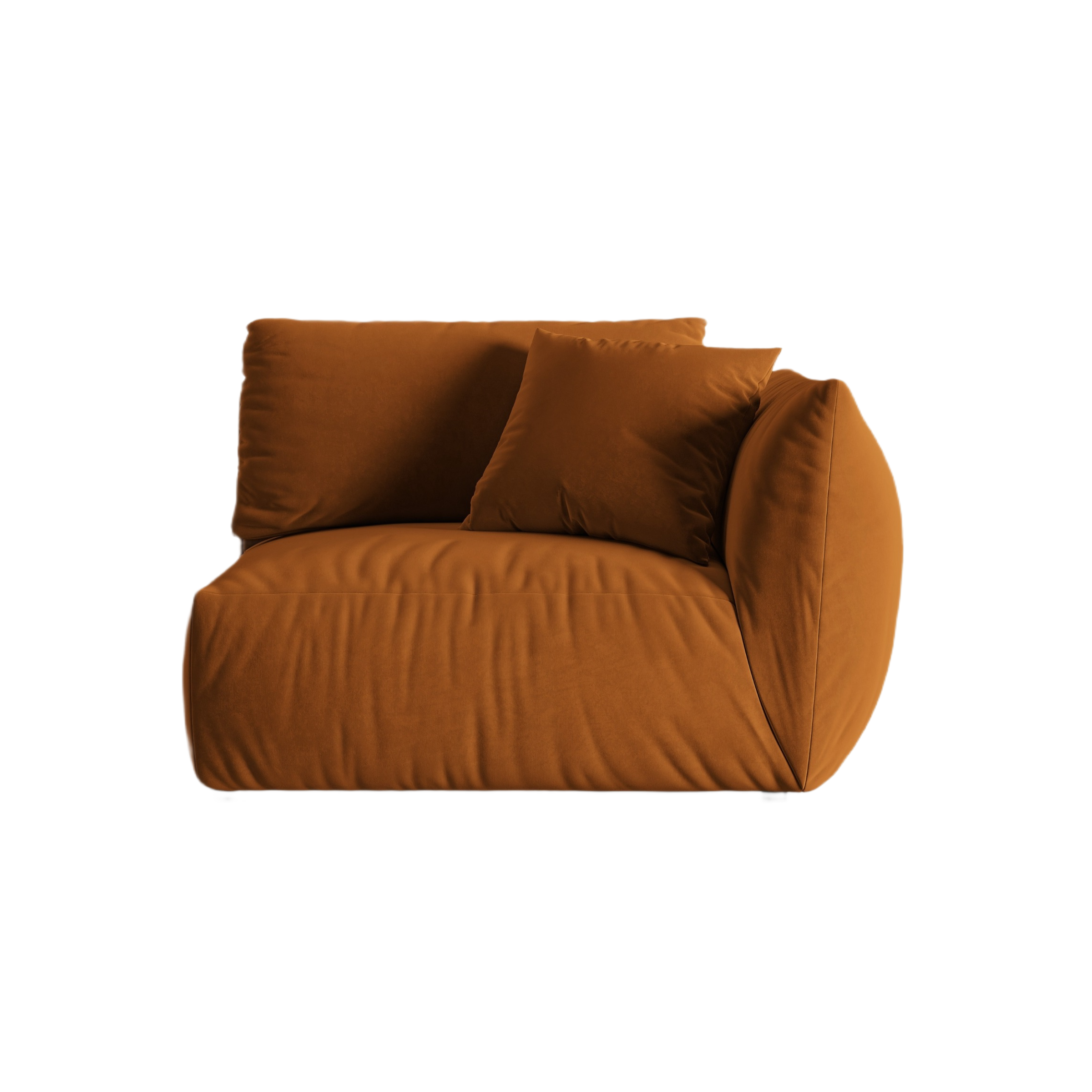 CHRIS Velvet Modular Sofa - Wide Right Element Terracotta