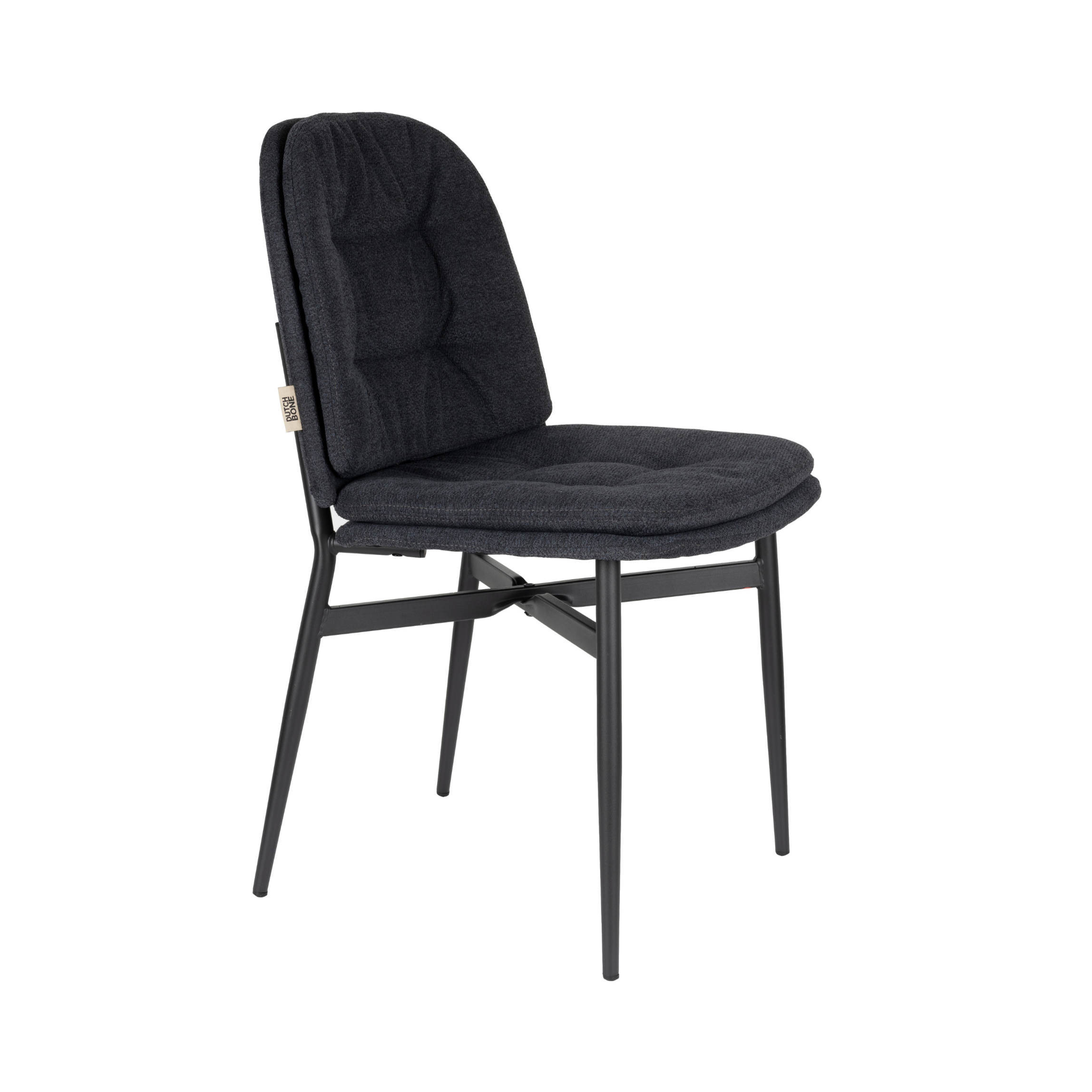 Stuhl JADE dunkelblau mit schwarzem Gestell