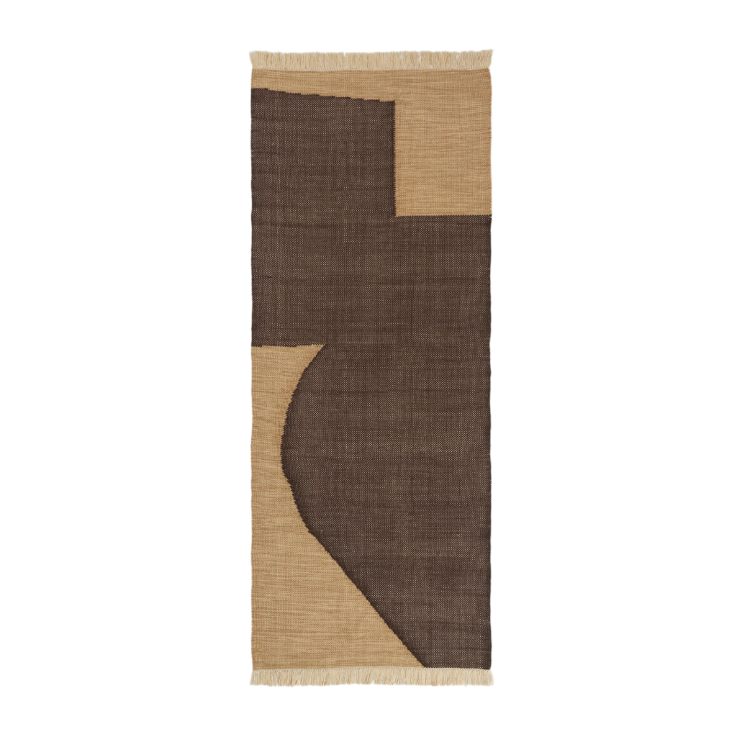 FORENE chocolade loopkleed met beige