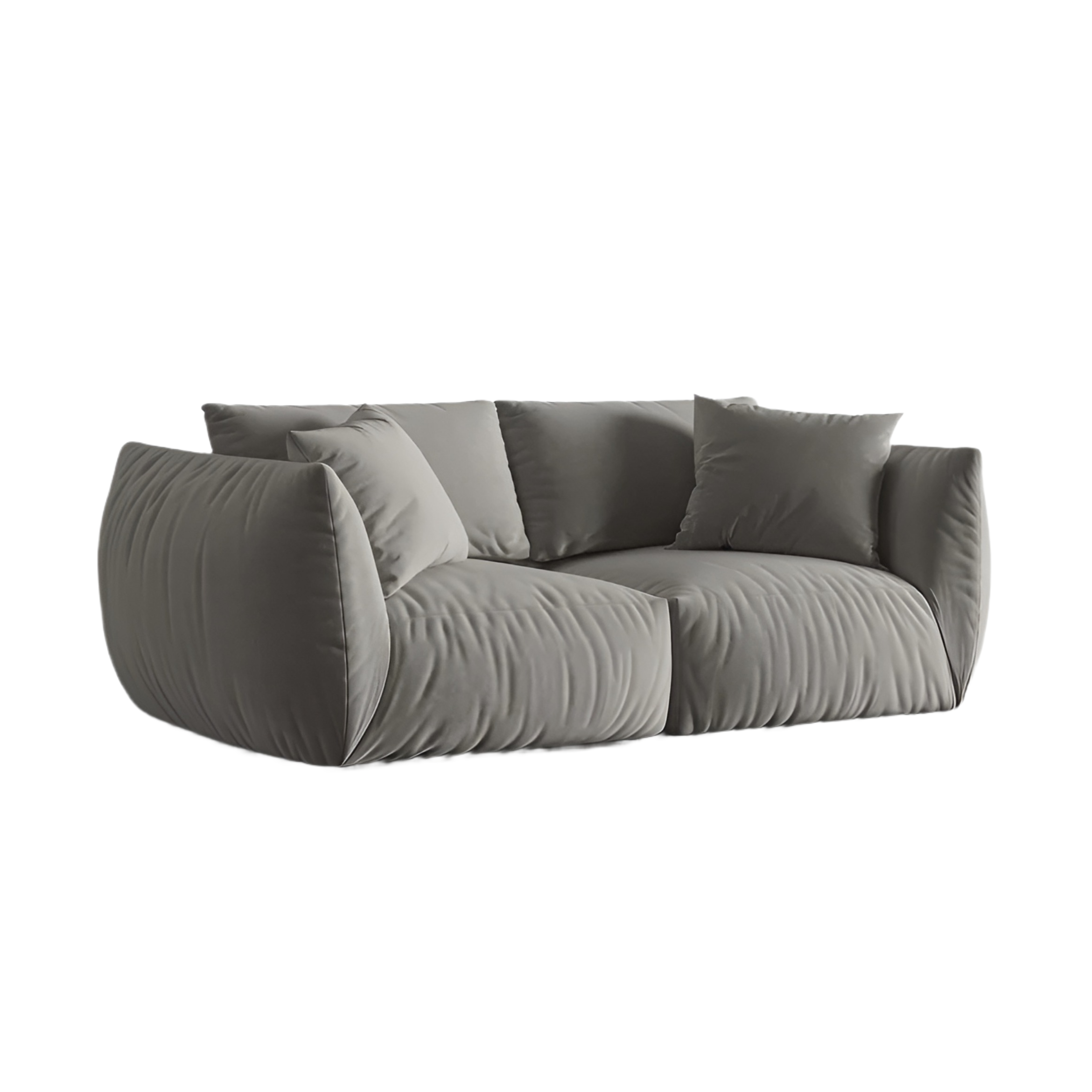 Grijze 3-zits fluwelen bank CHRIS