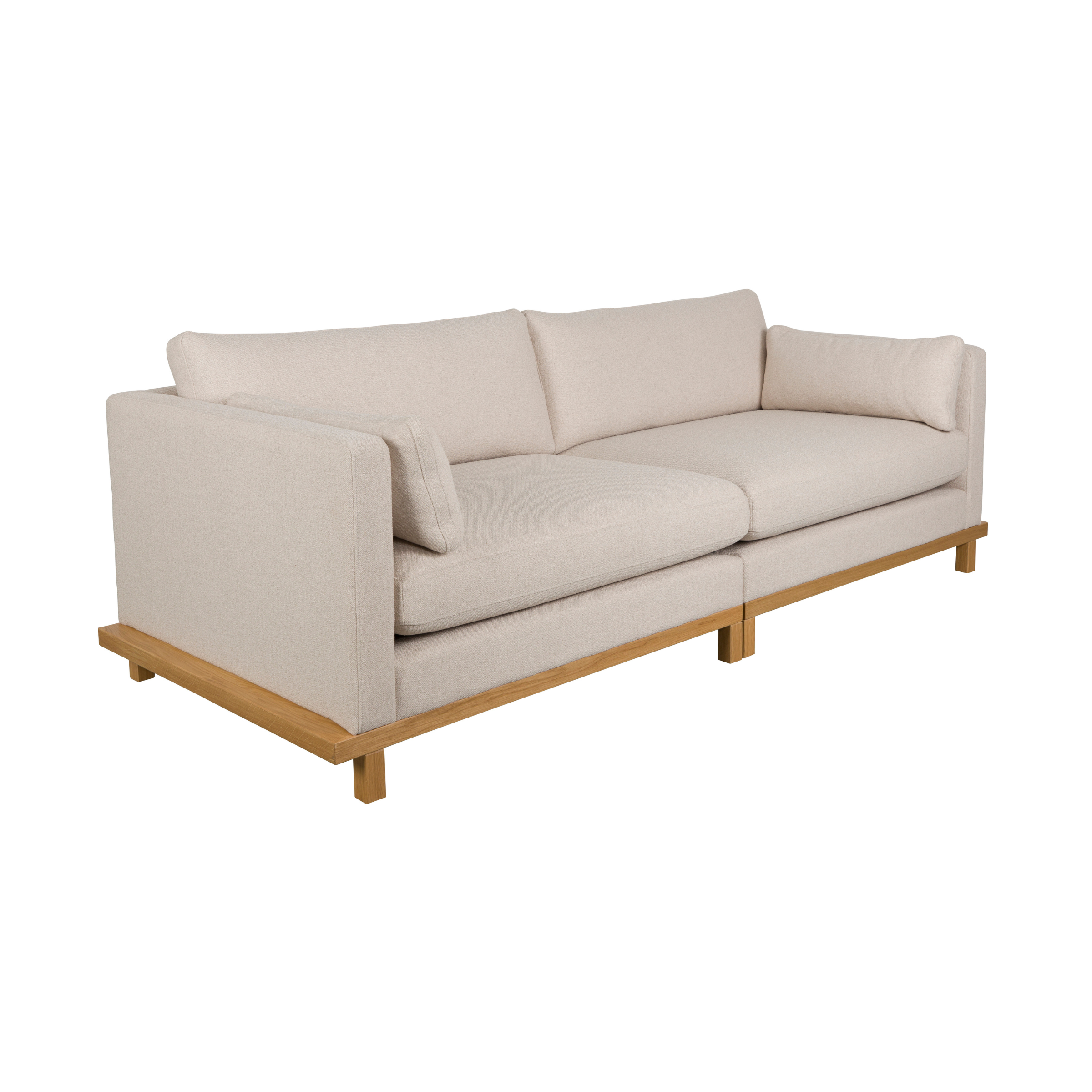 Sofa 3-zits BLOSSOM beige met houten basis