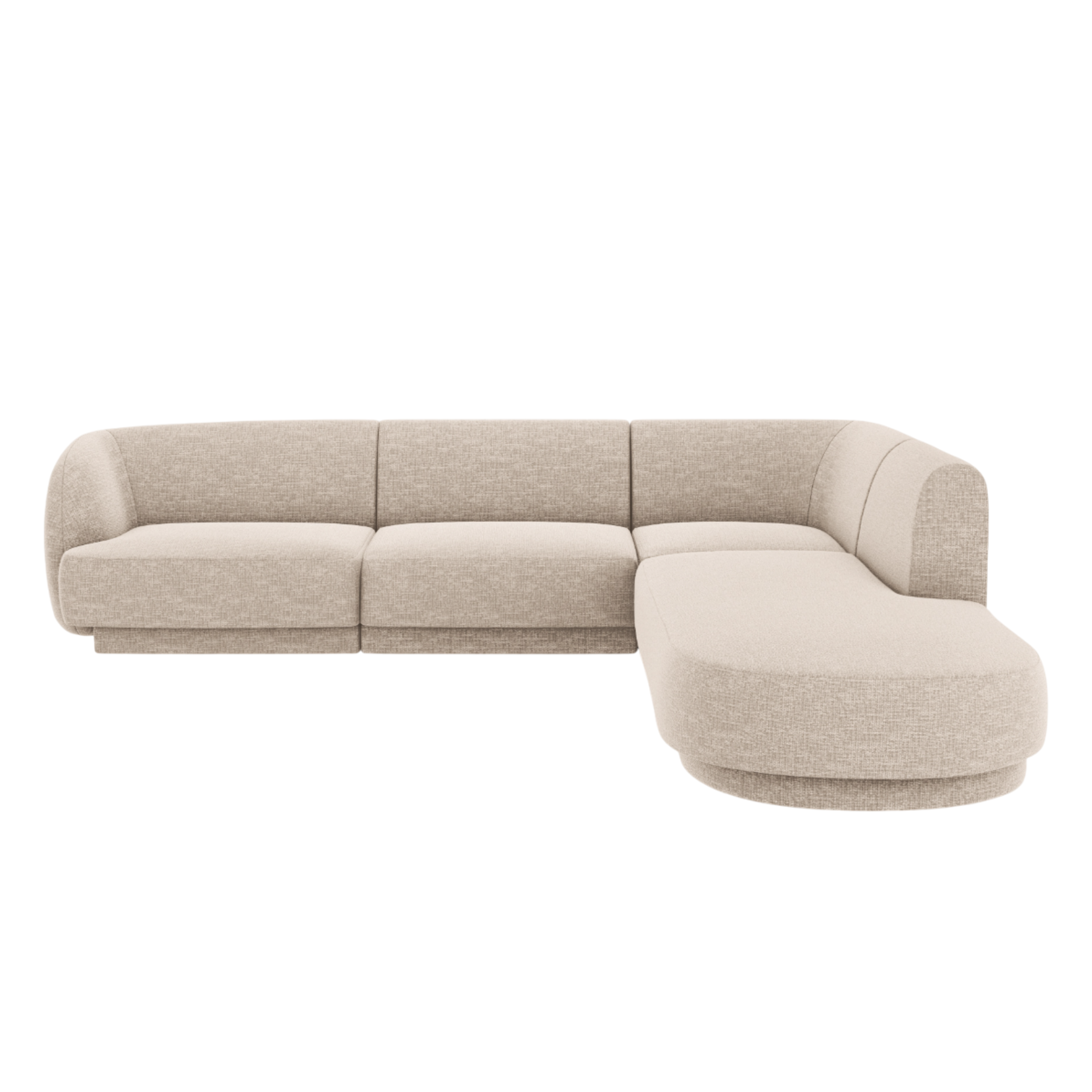 Right-facing corner sofa for 6 people MILEY beige chenille